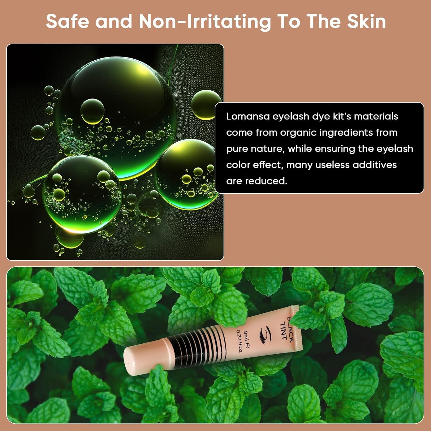 Lash Color Kit - Professional Eyelash and Brow Color with Natural Black Effects, Safe & Easy to Use 8Ml