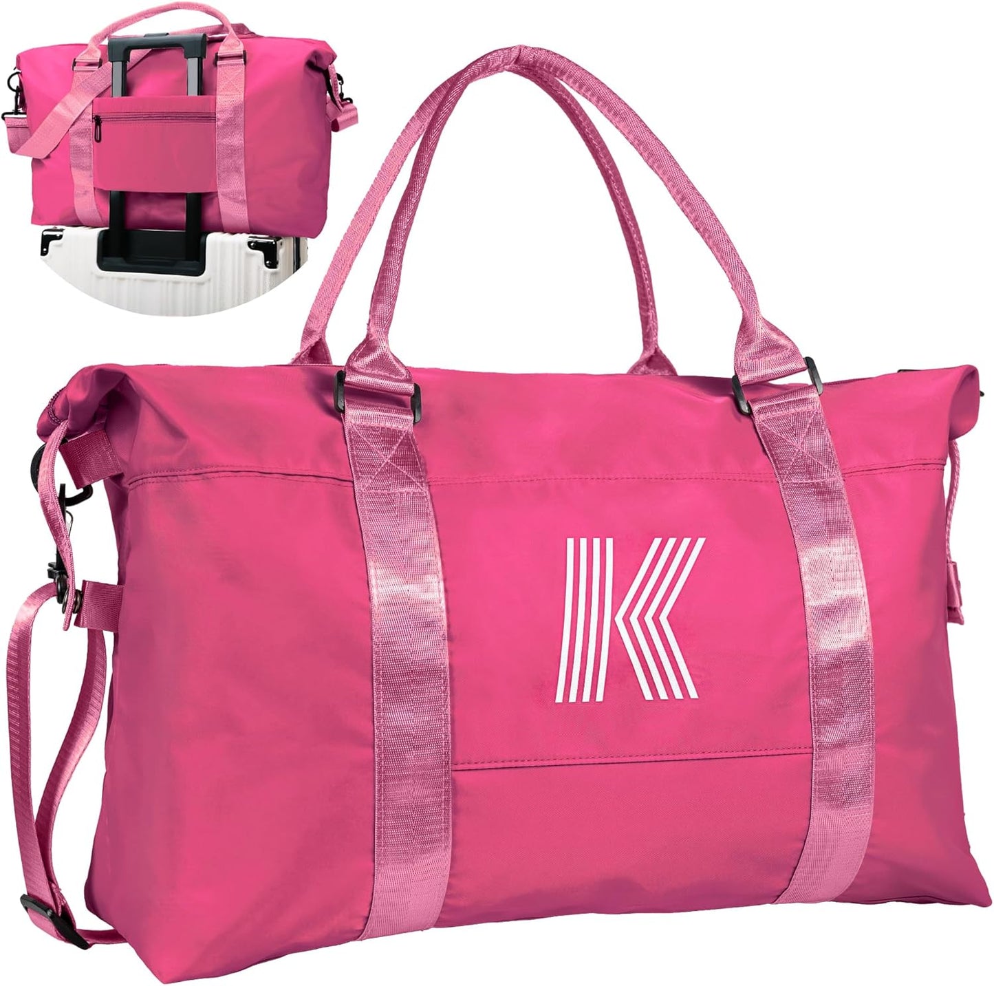 Gifts for Girls - 5 6 7 8 9 10 11 12 13 14 15 16 18 Year Old, Initial Travel Duffel Bag, Girl Personalized Bags, Kids Sports Bag, Monogram Overnight Bag for Kid, Gift for Friend (Letter B)
