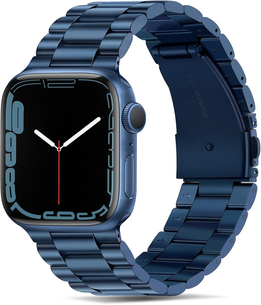 Band Compatible with Apple Watch Band 41Mm 40Mm 38Mm Premium Stainless Steel Metal Replacement Strap Compatible with Apple Watch SE Series 9 8 7 6 5 4 3 2 1 (Blue)