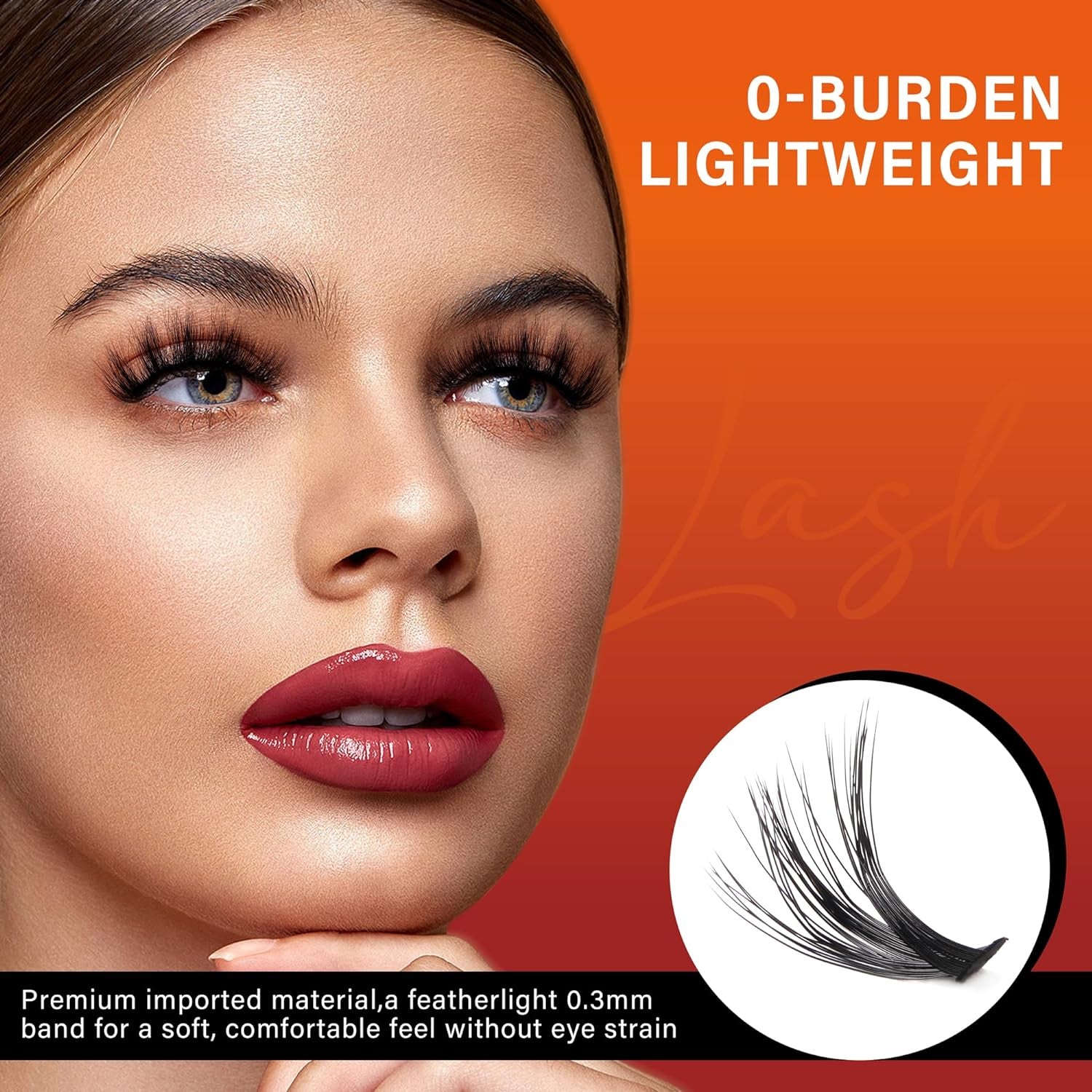 Lash Cluster 240Pcs Individual Lashes,8-16Mm Diy Lash Extension,D Curl Lash Clusters Wispy,3D Natural Lash Clusters Look like Eyelash Extension DIY at Home (Orange 40P-D-8-16Mix)