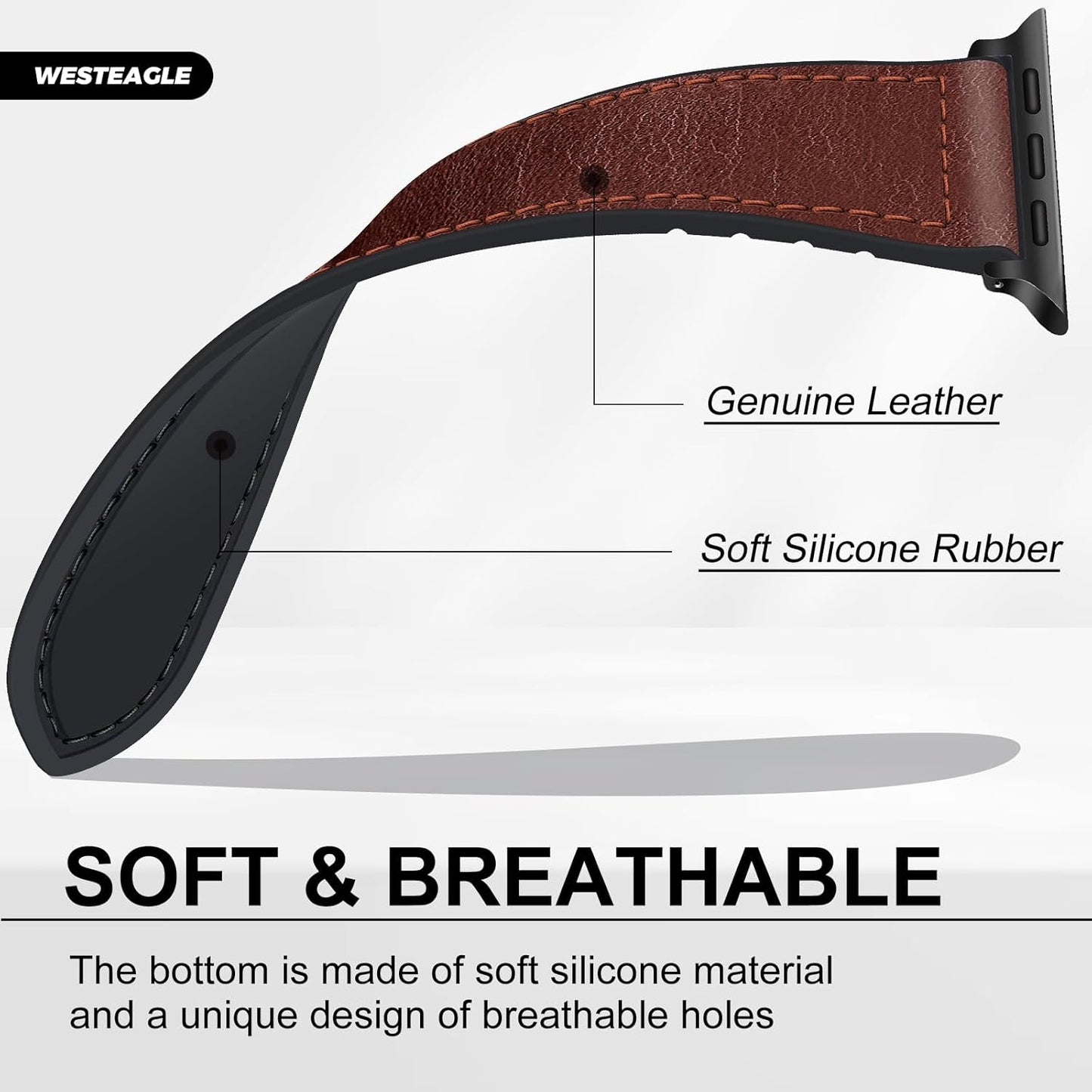Magnetic Leather Bands Compatible and Rugged Nylon Band with Apple Watch Combination Set