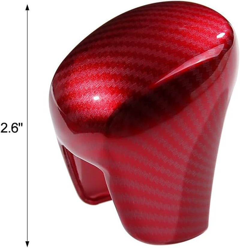 Compatible with Honda Civic 2022 2023 2024 2025 for CRV HRV 2023 2024 2025 for Accord 2018-2024 2025 Accessories Car Center Console Gear Shift Knob Cover Trim Cap -Red Carbon