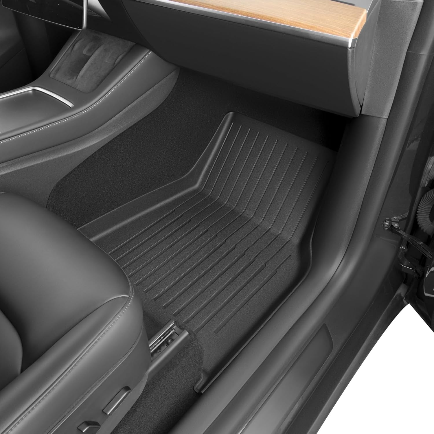 Floor Mats for Tesla Model Y 5-Seat 2021-2024 2025-100% Eco-Friendly - All Weather TPE Cargo Liner Trunk Accessories, Set of 6 Mats (Not Fit 7-Seat)