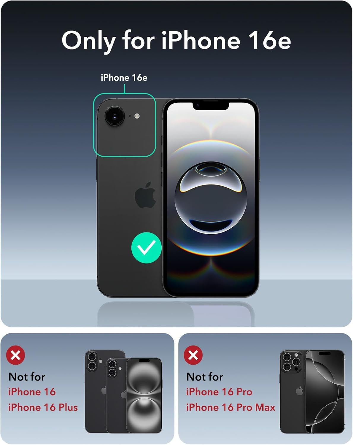 for Iphone 16E Case, 23FT Military-Grade Drop Protection, Heavy Duty Magnetic Phone Case for Iphone SE 4, Compatible with Magsafe Accessories, Cyber Series, Black