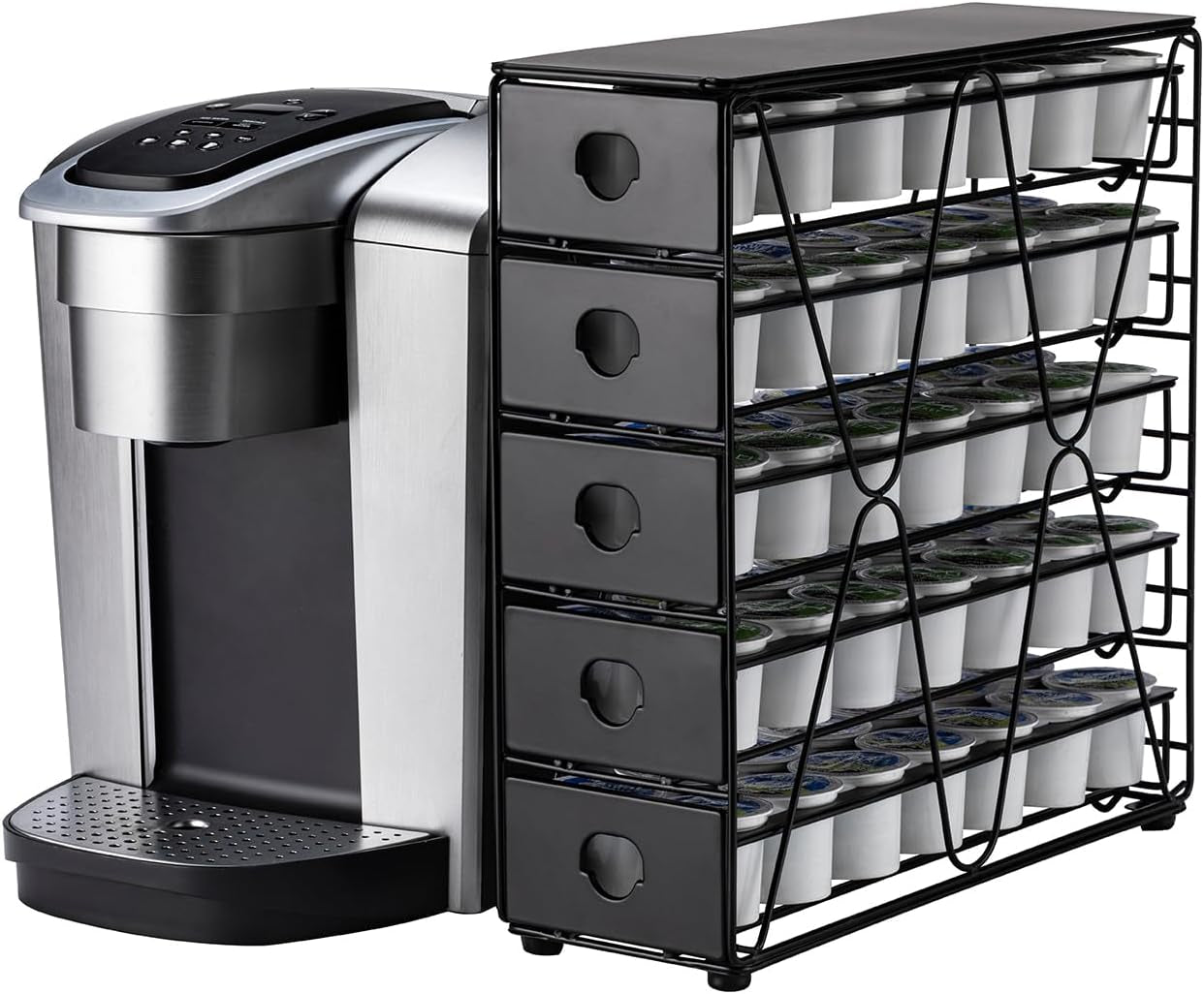 K Cup Holder 3 Tier Coffee Pod Holder for K Cup Organizer save Space Countertop Kitchen (42 Pods Capacity)
