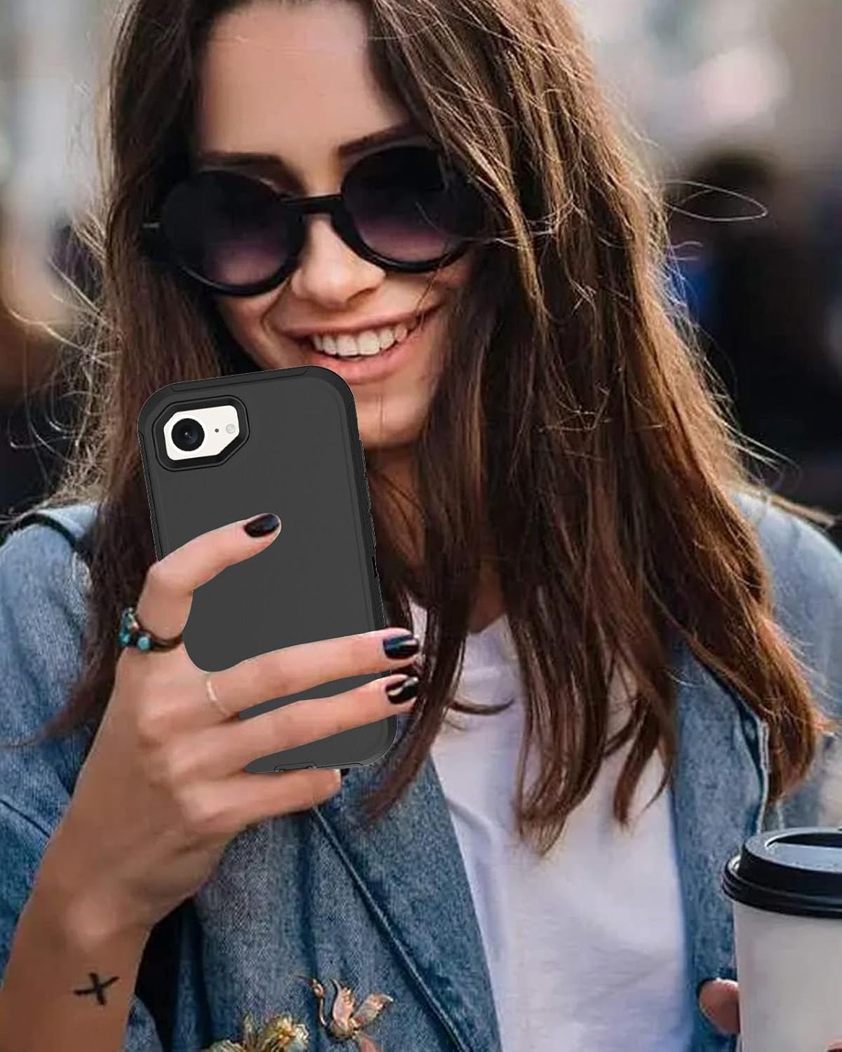 For Iphone16E Case, 16Ft Drop Protection, with Dustproof Port Cover, Full-Body Shockproof Heavy Duty Phone Case for Iphone 16E(2025), Black