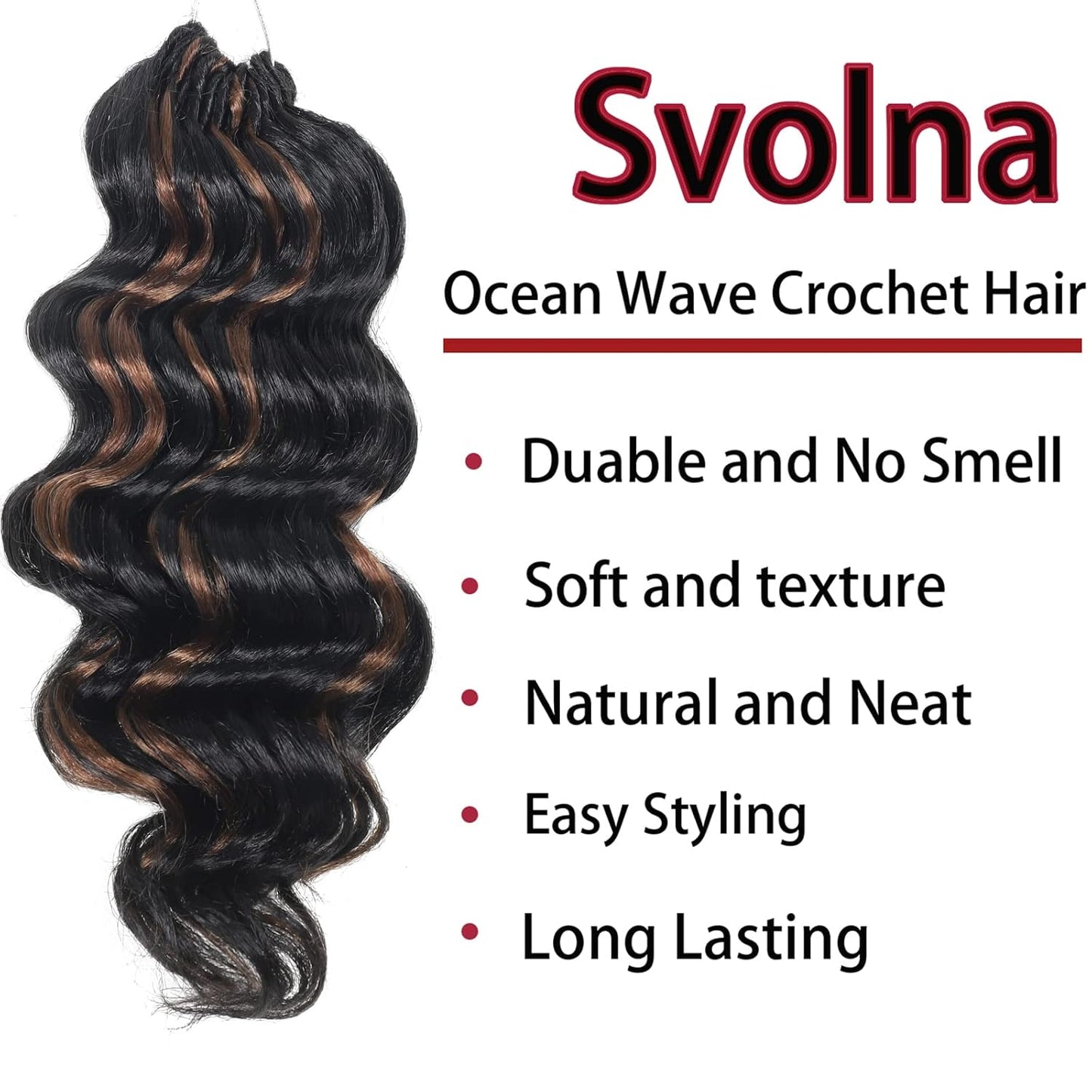 126 Strands Ocean Wave Crochet Hair Pre Looped 9 Inch 7 Packs Deep Wave Short Water Wave Wavy Crochet Hair Curly Braiding Hair Crochet Braids Hair Extensions for Women (9Inch (Pack of 7), 1BP30)