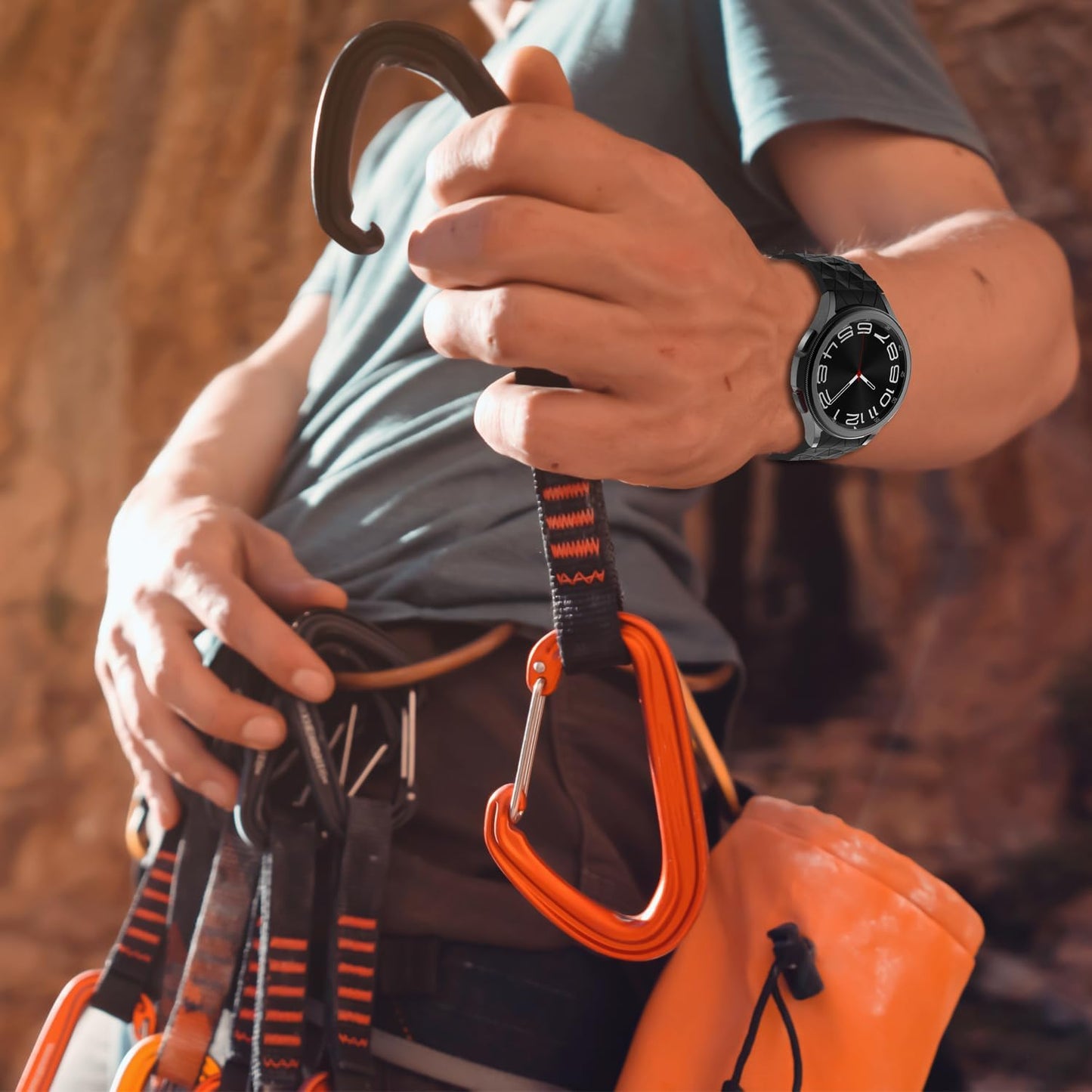 Rugged Band Compatible with Samsung Galaxy Watch 7 6 5 4 Bands 44Mm 40Mm/Galaxy Watch 6 Classic Bands 47Mm 43Mm/Galaxy Watch 5 Pro 45Mm/Watch 4 Classic 46Mm 42Mm, No Gap Silicone Replacement Strap