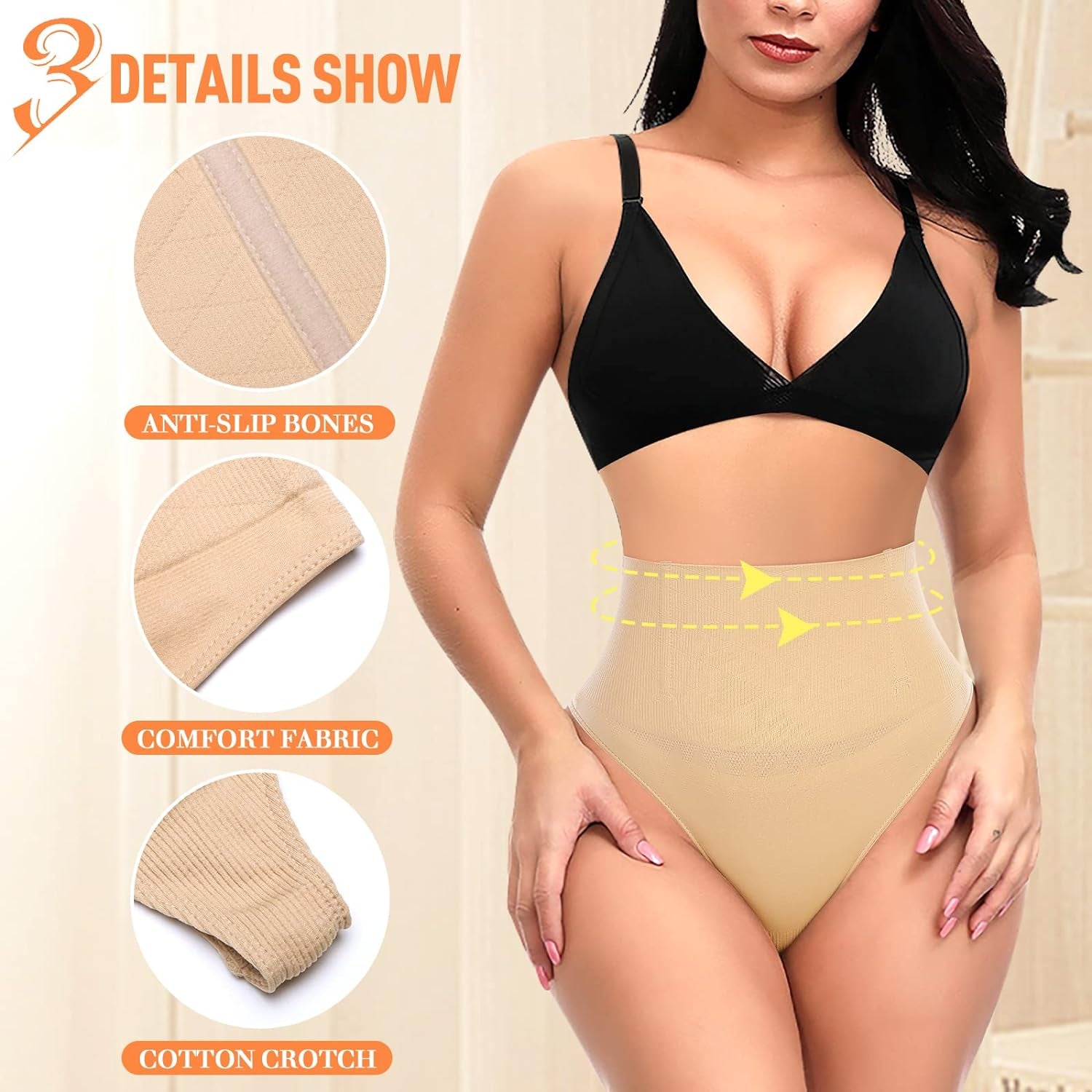 Tummy Control Thong Shapewear for Women High Waist Shaping Underwear Seamless Body Shaper Panties Girdle