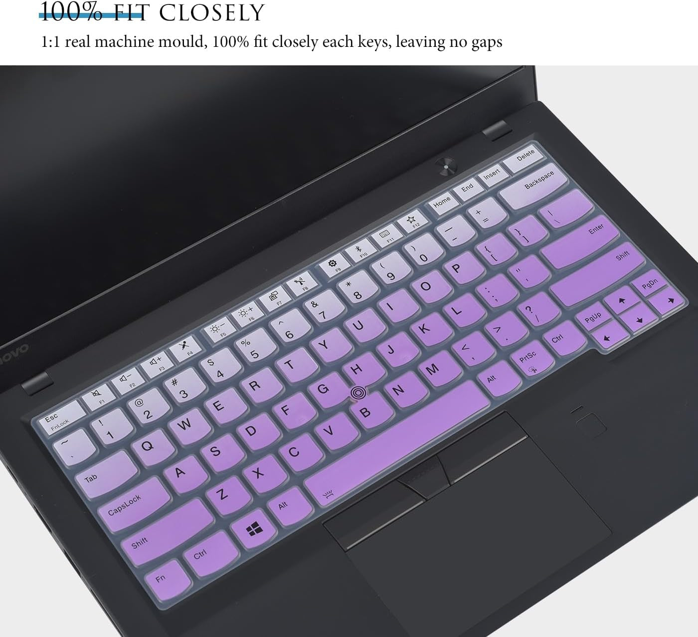 Keyboard Cover for Lenovo Thinkpad X1 Carbon 14" 5Th/6Th/7Th Gen/Thinkpad X1 Yoga 14" 3 4 5/Thinkpad T14 T480(S) A475 L460 L470 T460 T460P T460S T470(S) 14"/New S2 Protective Skin-Gradual Purple