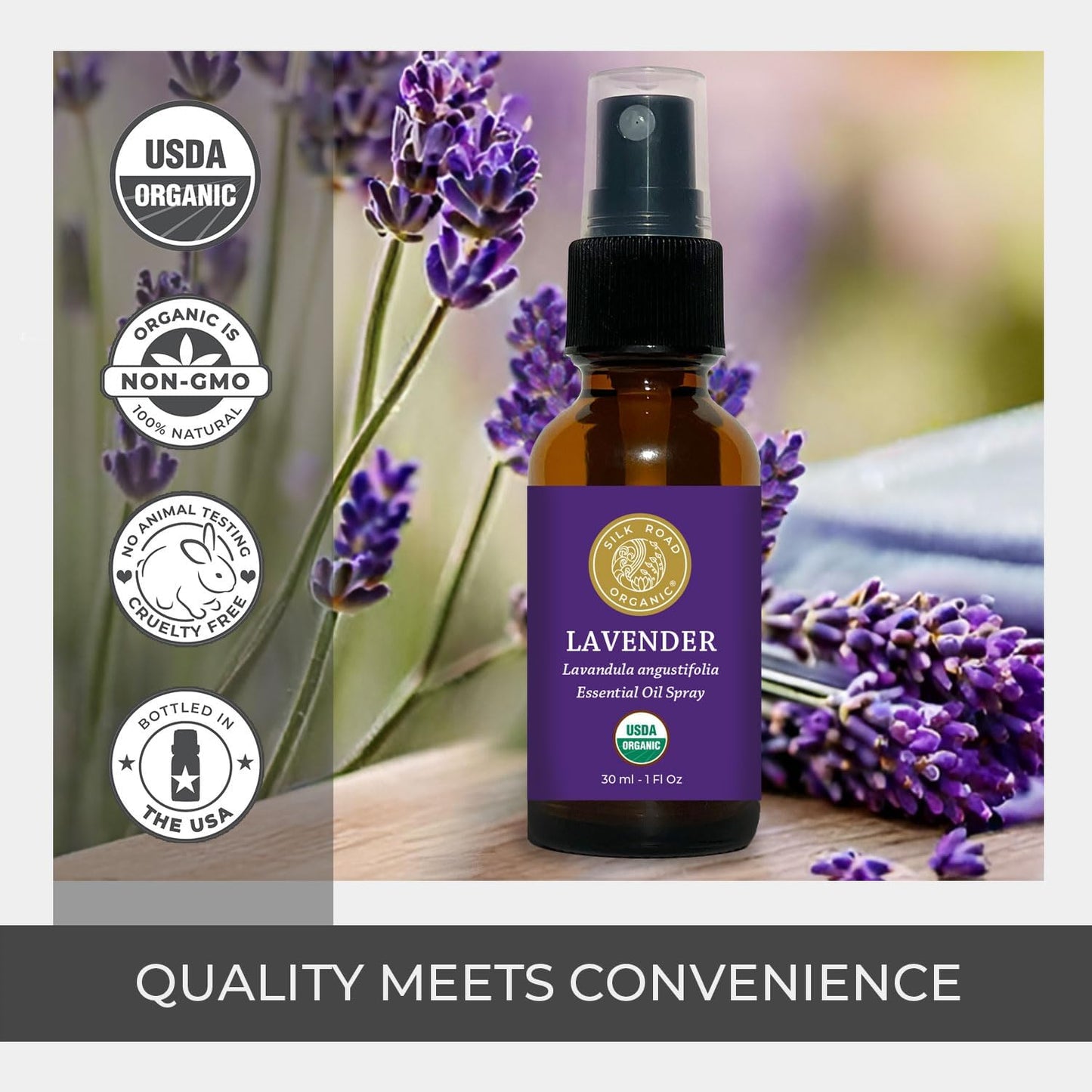 Organic Lavender Essential Oil Spray, Lavandula Angustifolia, 100% Pure USDA Certified Aromatherapy for Calming, Relaxation & Skin – 1 Oz Spray by  - Always Pure, Always Organic TLBH
