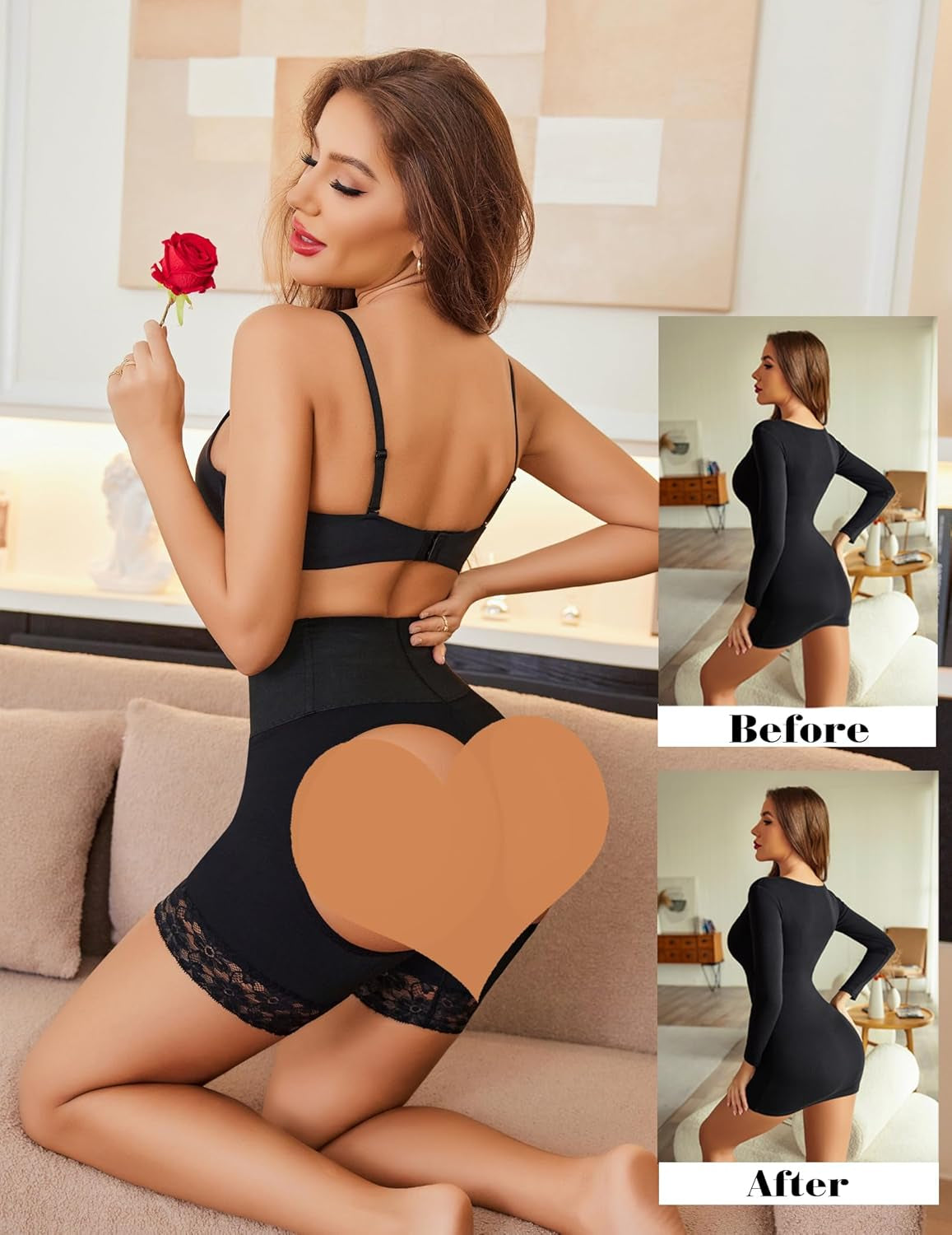 Shapewear for Women Tummy Control High Waisted Body Shaper Short Butt Lifting Panties Girdle Thigh Slimmer