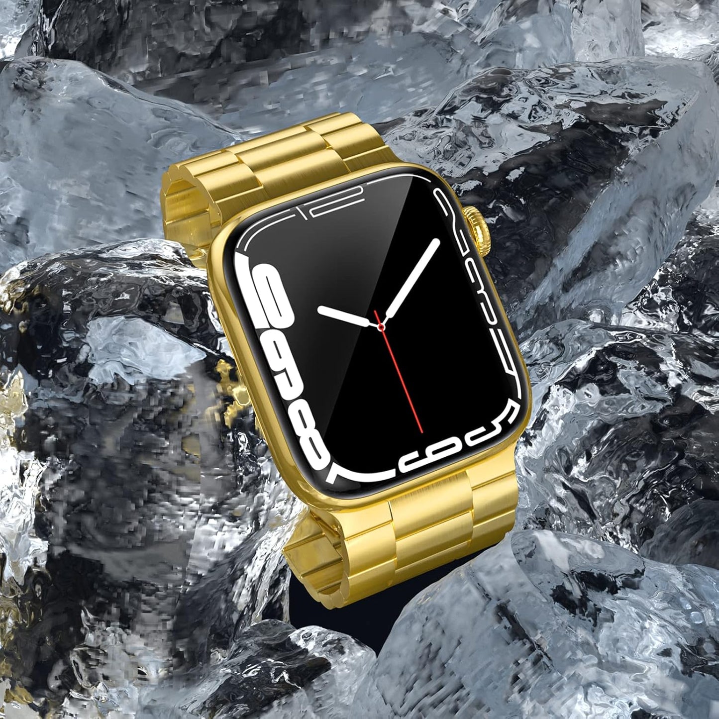 Stainless Steel Apple Watch Band for Apple Watch 49Mm 45Mm 44Mm 42Mm 41Mm 40Mm 38Mm, Waterproof Iwatch Band for Iwatch Series 9 8 7 6 5 4 3 2 1 SE Ultra for Women Men