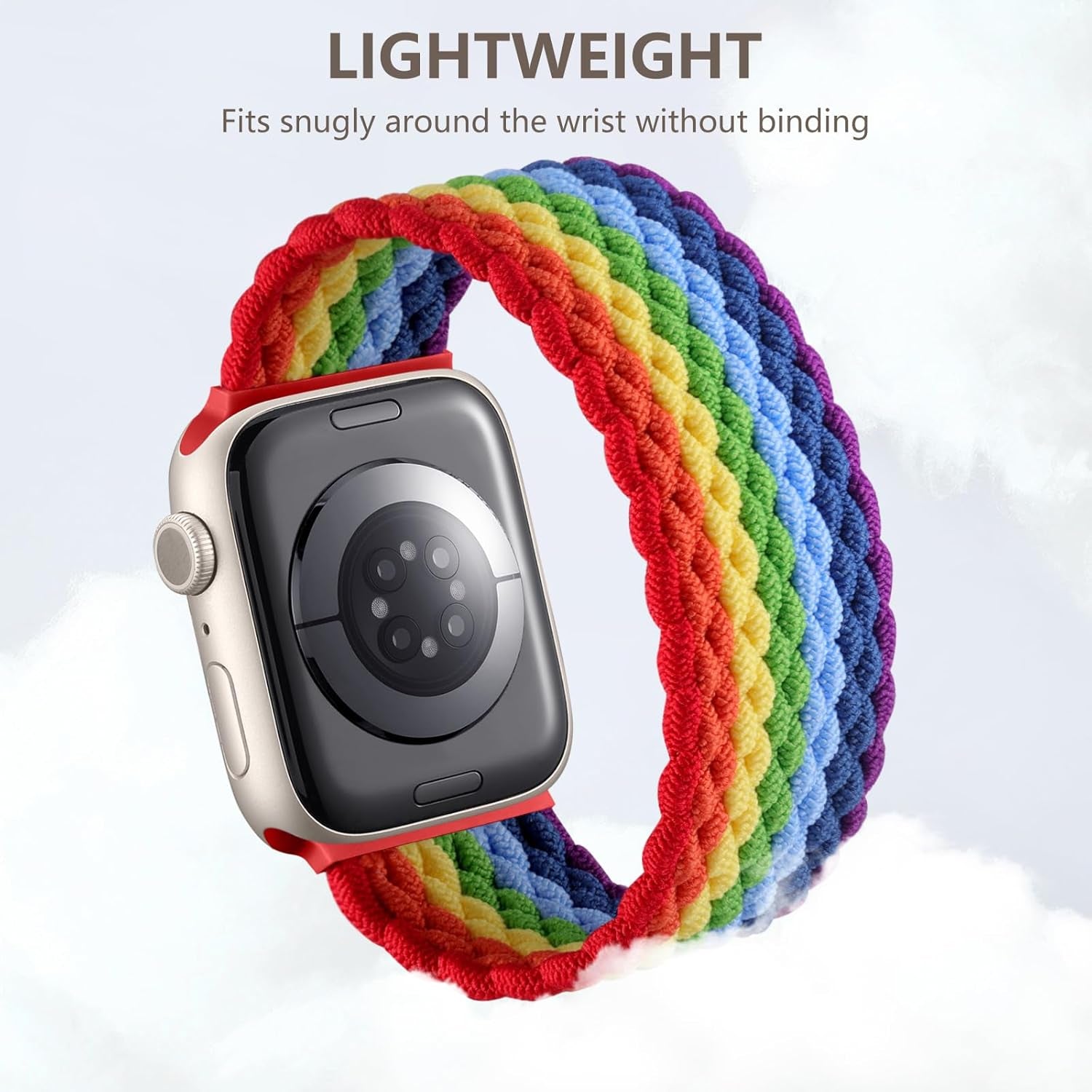 Braided Solo Loop Compatible with Apple Watch Band 38Mm 40Mm 41Mm 42Mm 44Mm 45Mm 49Mm for Women Men,Stretchy Nylon Sport Elastic Strap for Iwatch Bands Series 9 8 7 6 5 4 3 2 1 SE Ultra/Ultra 2