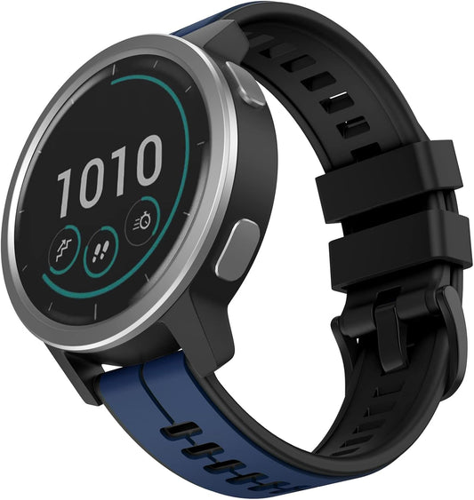 Compatible with Garmin Vivoactive 4/Active/Samsung Galaxy Watch 46Mm Band, 22Mm Silicone Band for Gear S3 Frontier/S3 Classic/Huawei Watch Gt2/Ticwatch Pro S2/E2 Smartwatches