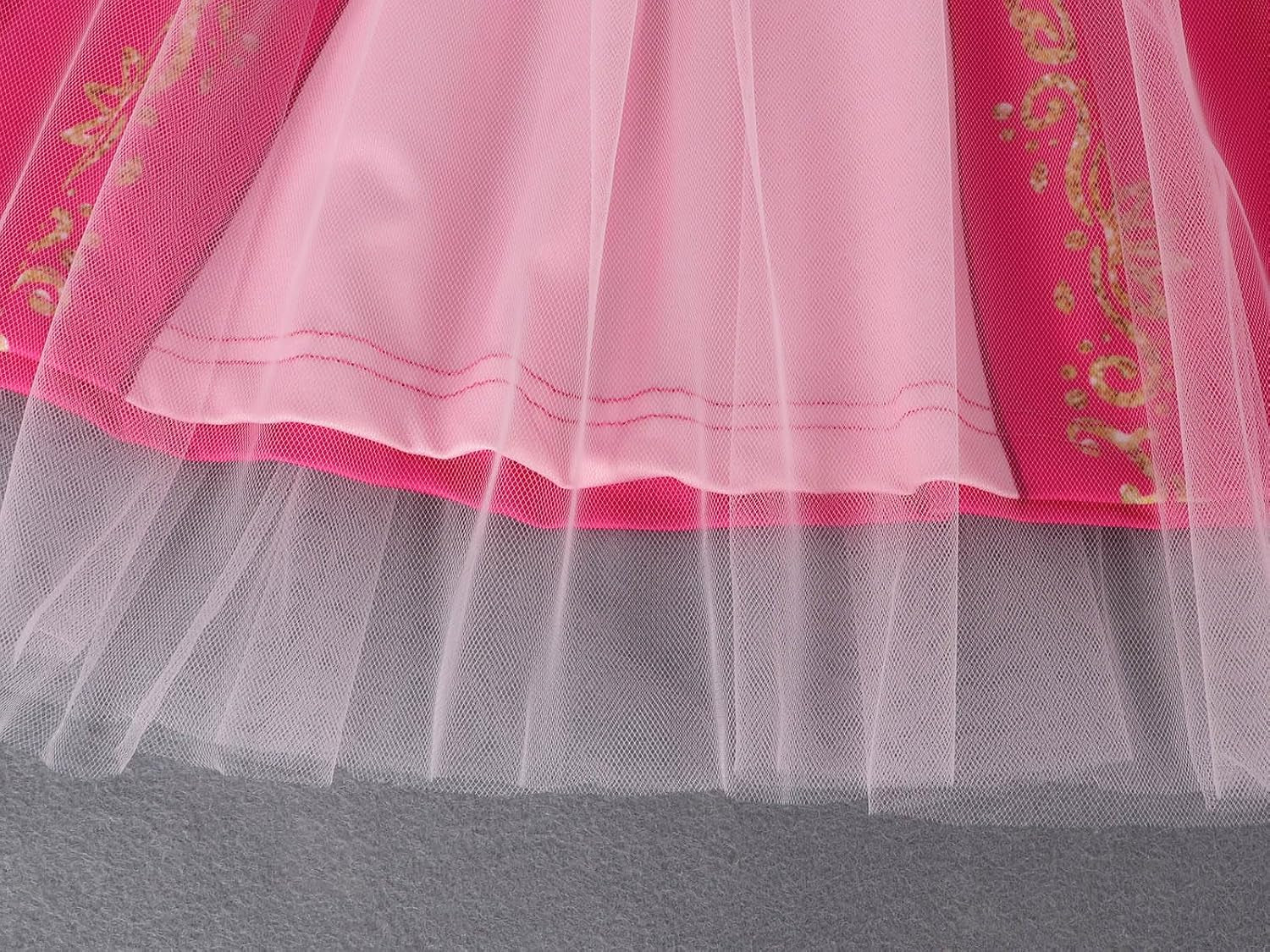 Girls Princess Costume Dress Toddler Kids Short Flutter Sleeve Tulle Dress up Halloween Cosplay Theme Party Outfit