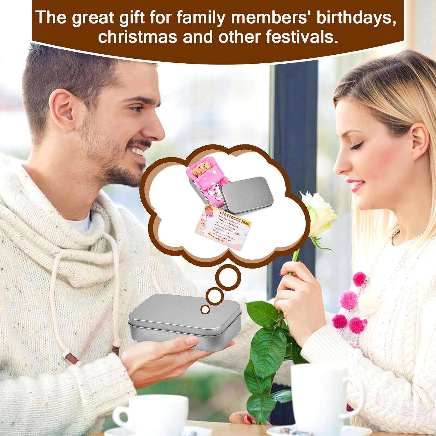 Little Pocket Bear Hug | Ateddybear Hug in a Box for Women | Mothers Day Easter Gifts for Mum | Worry Bear Dolls Thinking of You Get Well Soon Gifts, Cute Stuffed Bear Unicorn Toys Gifts for Kids UK