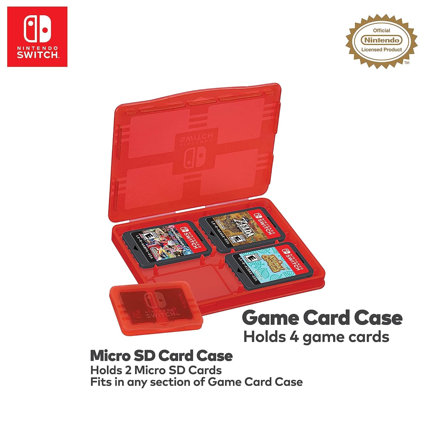 Nintendo Switch Slim Travel Case - Nintendo Switch Oled/Switch, BONUS Game Case, Licensed by Nintendo, Durable Ballistic Nylon Exterior with Soft Micro-Fiber Padded Interior for Ultimate Protection