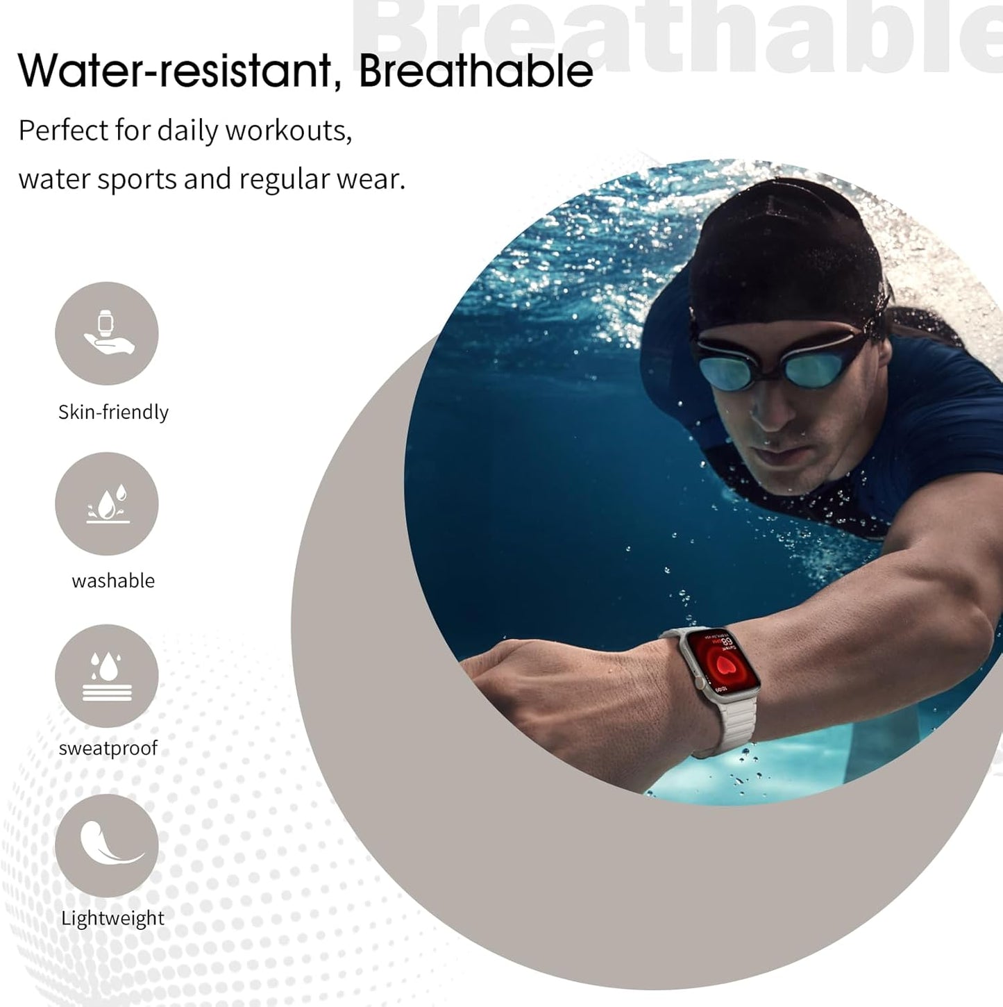 Magnetic Band Compatible with Apple Watch Series 10 9 8 7 6 5 4 3 2 1 SE, Strong Magnet Link Sporty Wristband Strap for Iwatch 38/40/41Mm, Silicone Replacement Straps for Men Women, Starlight