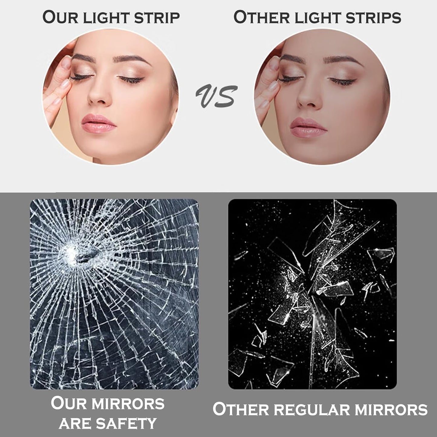 Led Bathroom Mirror Smart Mirror with Anti-Fog, Adjustable 3 Color3 Light, Wall Mounted anti Fog Lighted Smart Vanity Mirror with Time & Temperature Display (20''X28'')