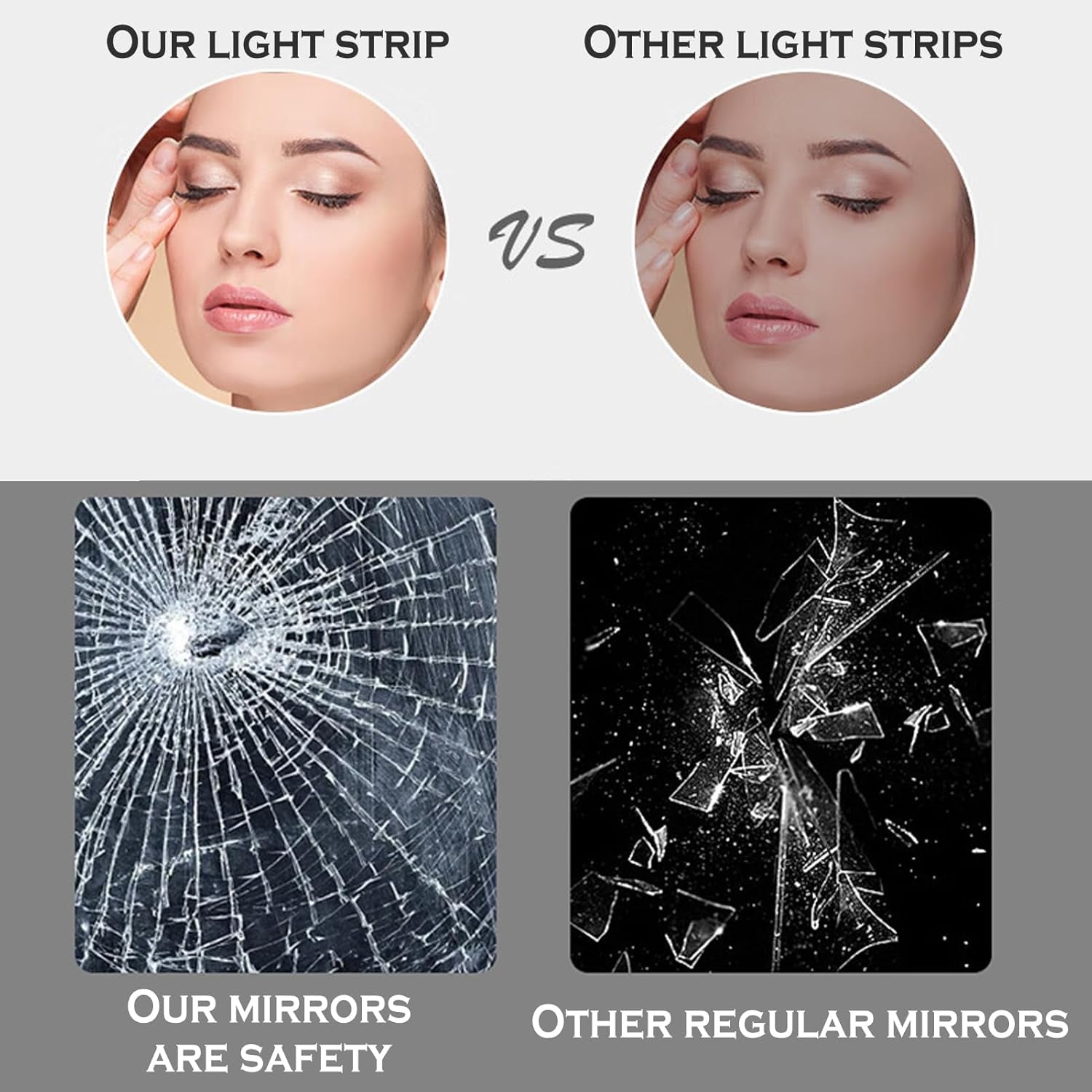 Led Bathroom Mirror Smart Mirror with Anti-Fog, Adjustable 3 Color3 Light, Wall Mounted anti Fog Lighted Smart Vanity Mirror with Time & Temperature Display (20''X28'')