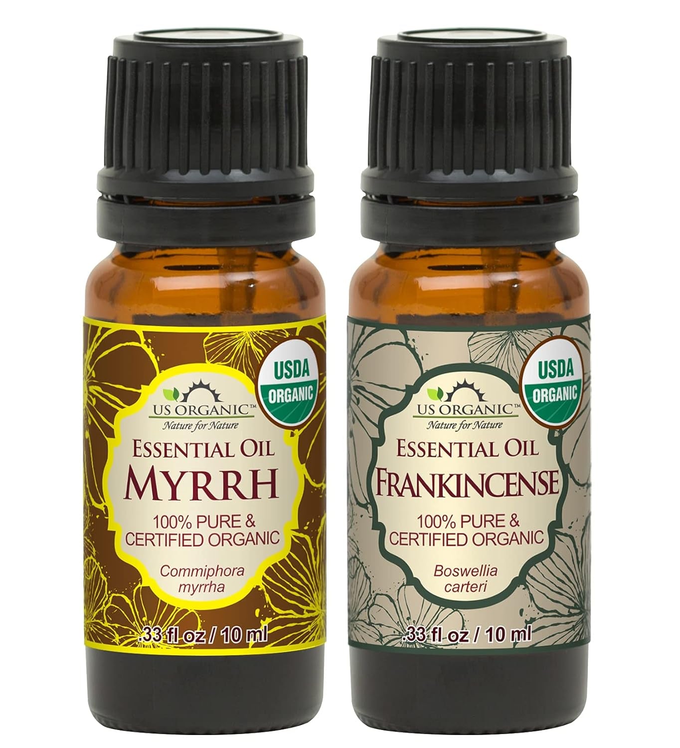 100% Pure Peppermint Essential Oil - USDA Certified Organic - 10 Ml Pack of 2 - W/Improved Caps and Droppers (More Size Variations Available) TLBH