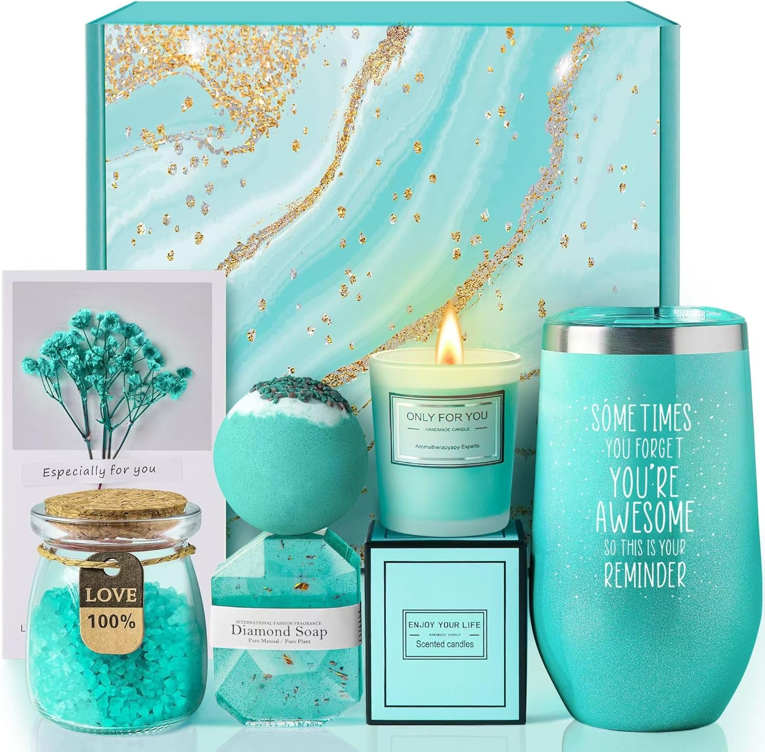 Gifts for Women, Mom, Wife, Girlfriend, Sister, Her - Happy Birthday, Christmas, Valentine'S Day, Mothers Day Gifts - Lavender Spa Gift Basket Set