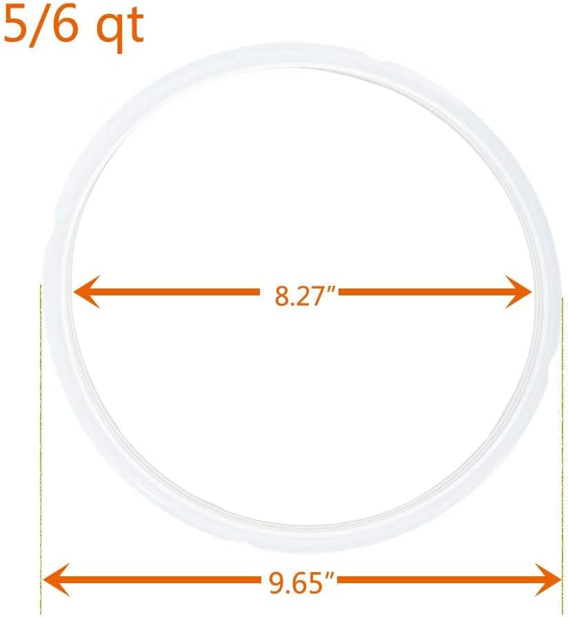Silicone Sealing Rings Compatible for Instant Pot 6 Quart Pressure Cookers - 1 Pcs Replacement Silicone Gasket Seal Rings Fit IP-DUO60, DUO50, LUX60, LUX50, CSG60, and CSG50 - Clear