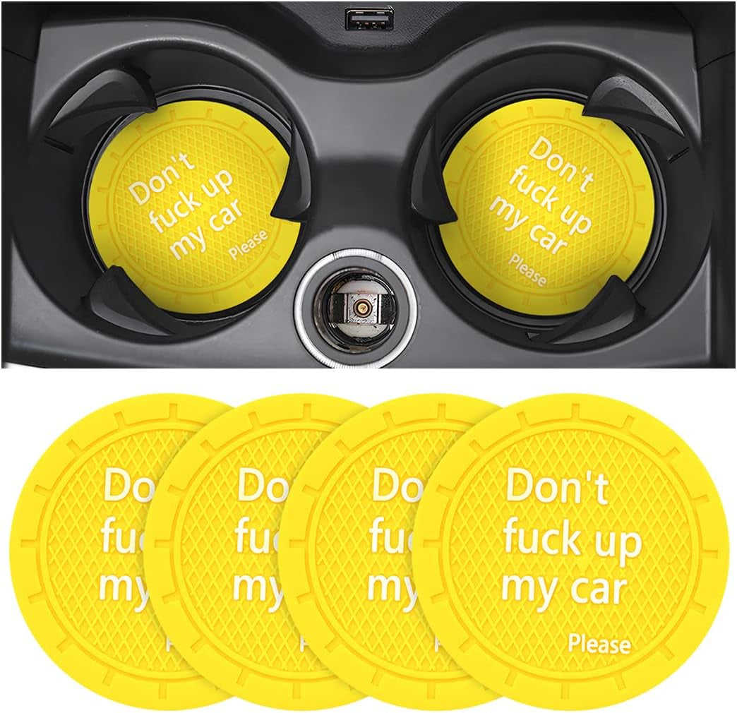 2 Pack Car Cup Holder Coasters, 2.75 Inch Non-Slip PVC Insert Cup Coaster, Anti-Scratch Auto Cup Mats for Women Men, Vehicle Interior Accessories Universal for Car, SUV, Truck (D Blue/2Pcs) TRUCK DRIVER