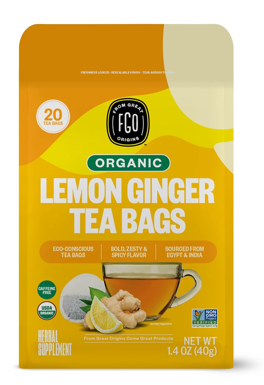 Organic Tulsi Holy Basil Tea, 100 Count, Eco-Conscious Herbal Tea Bags, Resealable Bag, Caffeine Free, Packaging May Vary (Pack of 1) TLBH