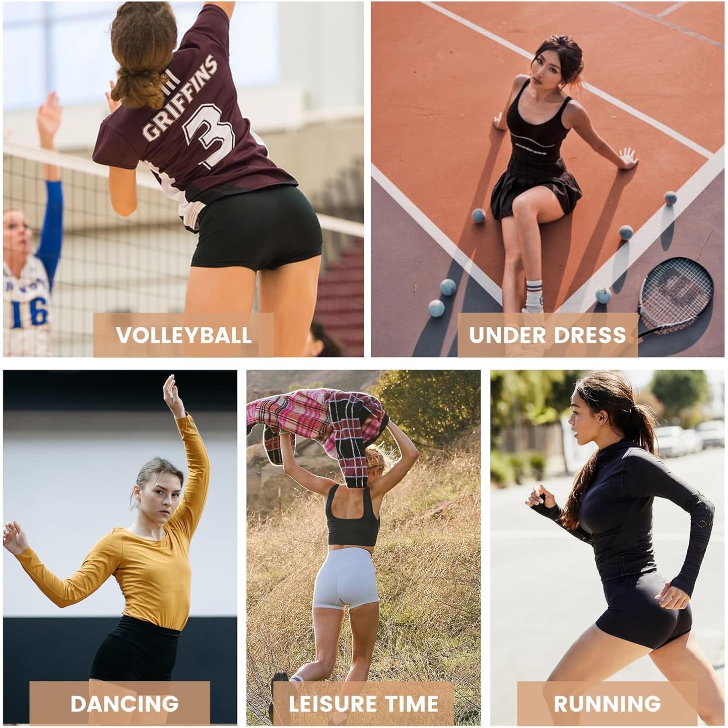 Biker Shorts Women - 8"/5"/3" High Waisted Tummy Control Workout Gym Spandex Booty Yoga Volleyball Shorts