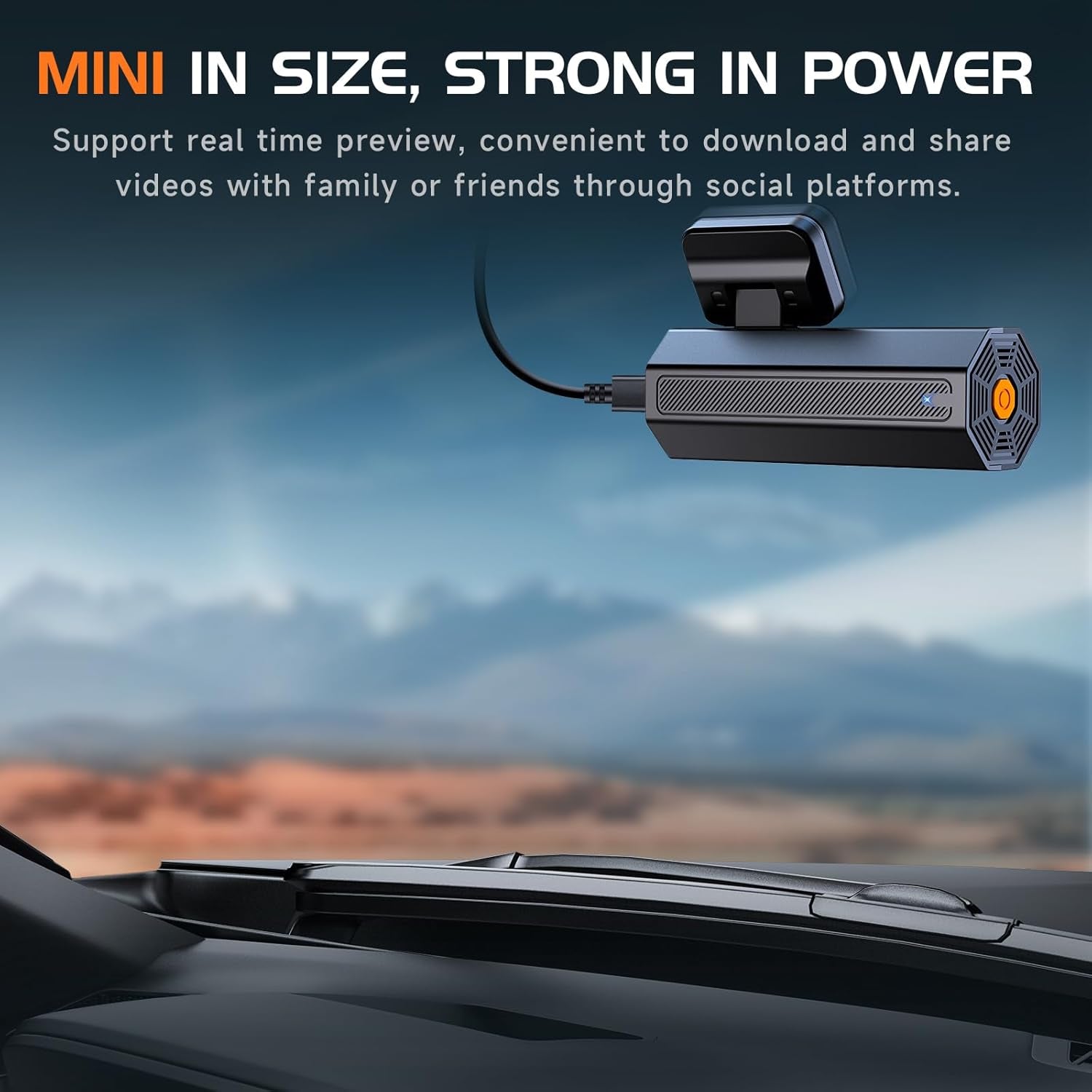 Dash Cam Front 2.5K:  Mini Dash Cam for Cars, 1440P Car Camera with APP, Wifi Dash Cam with WDR Night Vision, 24 Hours Parking Monitor Dashcams, 160°Wide, G-Sensor