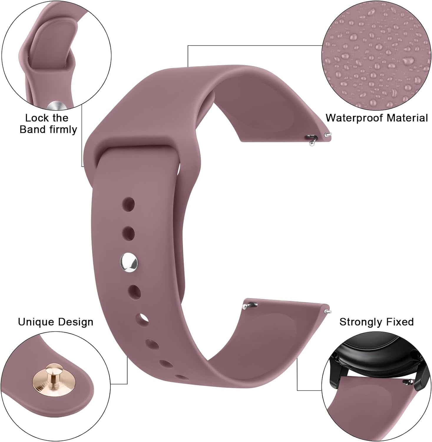 for Samsung Galaxy Watch 7 Band 40Mm 44Mm, Galaxy Watch FE Bands 40Mm, 20Mm Soft Silicone Sport Replacement Strap for Galaxy Watch 7 Band Women Men