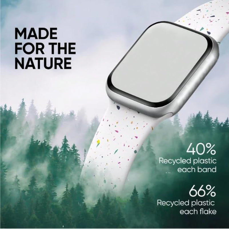 Sport Band Compatible with Apple Watch Band 38Mm 40Mm 41Mm 42Mm 44Mm 45Mm 49Mm for Women Men, Made from Recycled Plastic - Soft Breathable Strap for Iwatch Series SE 9 8 7 6 5 4 3 2 1 Ultra 1 2