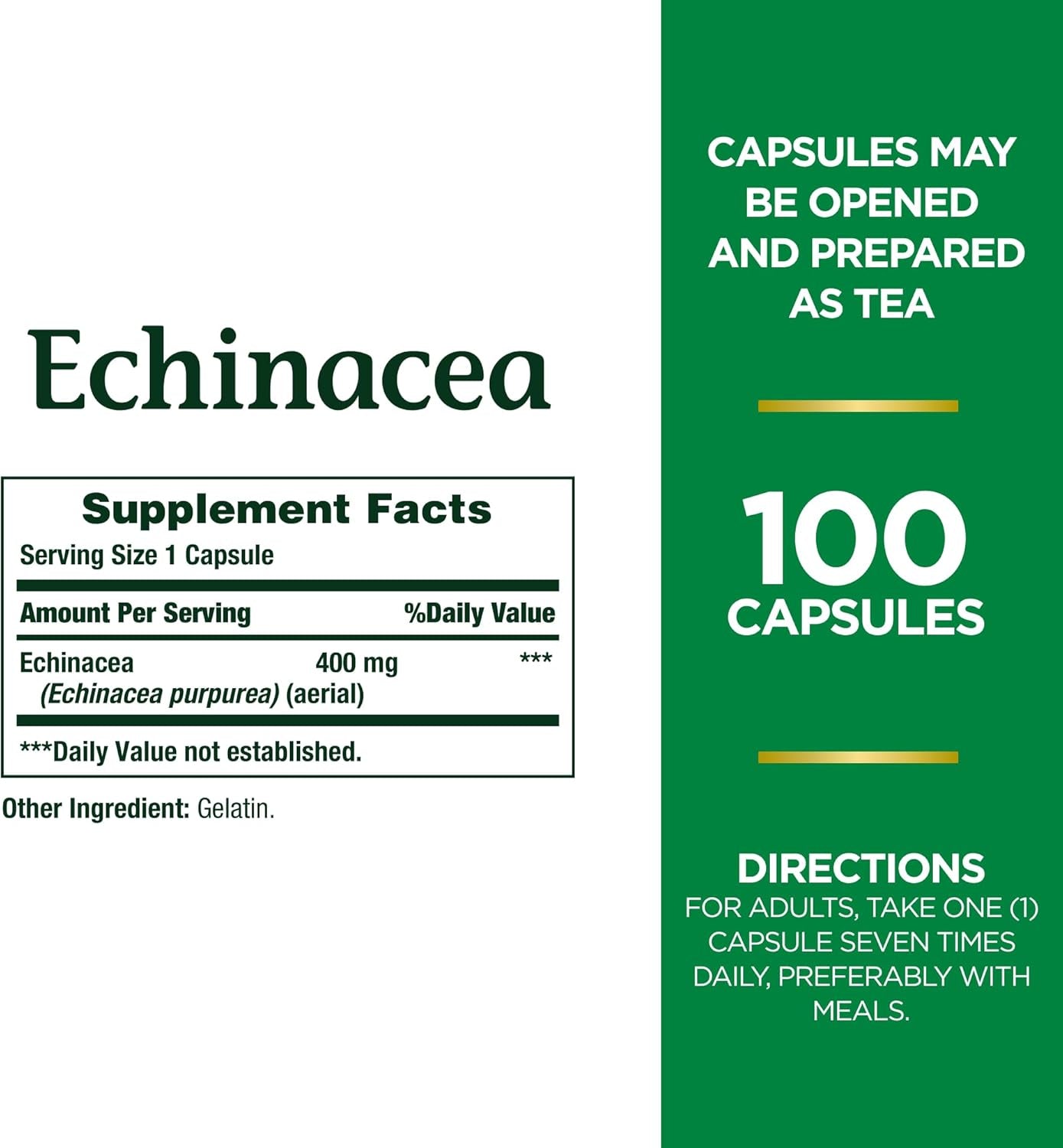 Echinacea, Herbal Supplement, Supports Immune Health, 400Mg, 100 Capsules TLBH