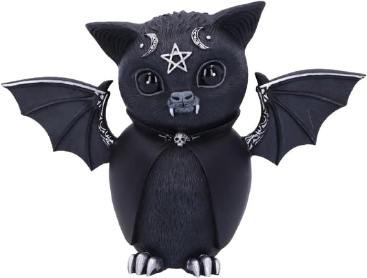 Figurine Decor, Detailed Hand-Painted Polyresin, Black - Beelzebat Gothic Satanic Bat
