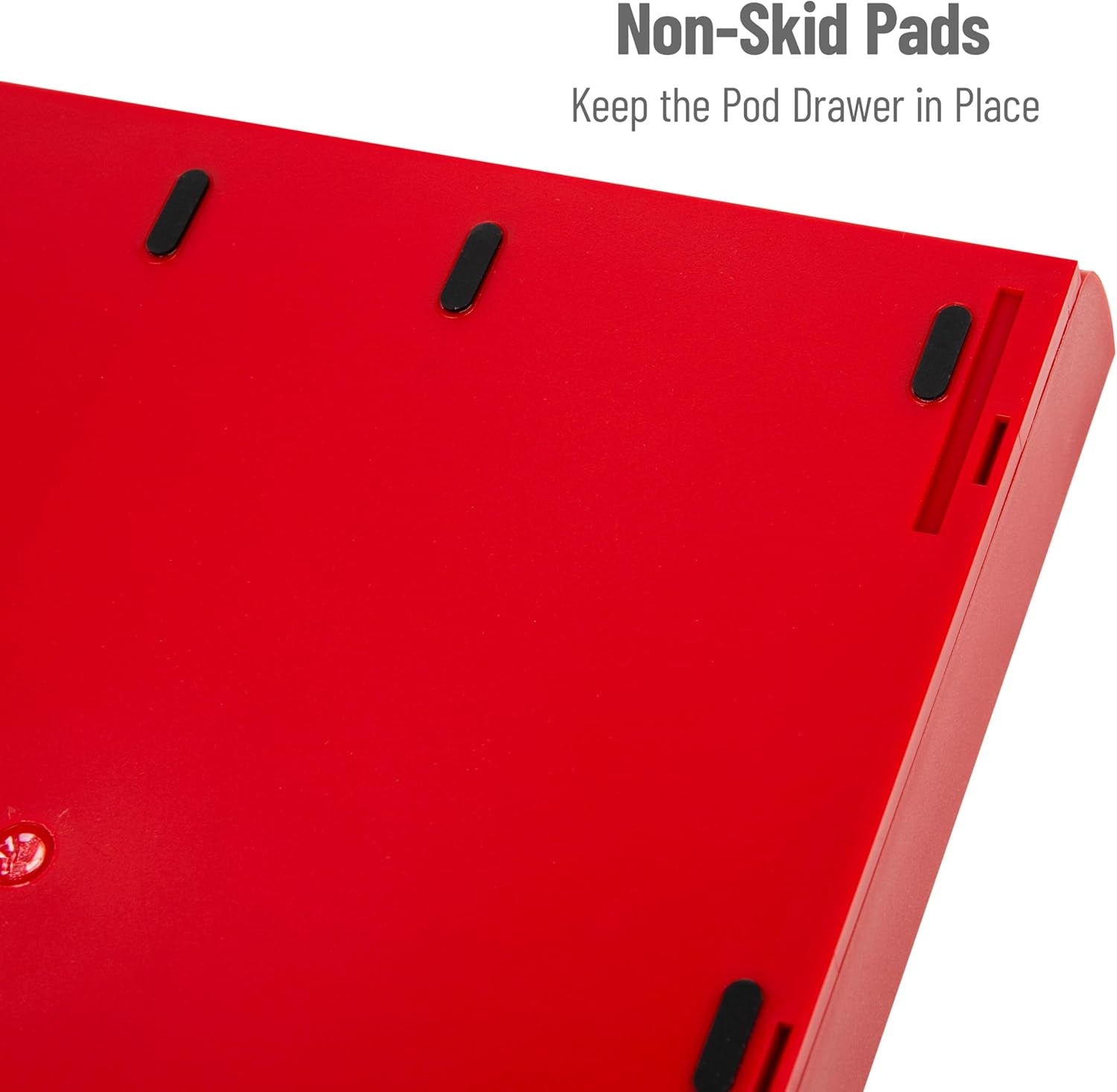 Single Serve Coffee Drawer 30 Pod Capacity, Countertop Organizer, 10.5"L X 12.75"W X 2.5"H, Red