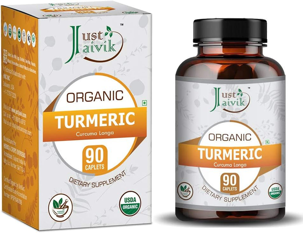 Organic Turmeric (Haldi | Curcuma Longa) Tablets - a Dietary Supplements - 750 Mg (Pack 90 Organic Tablets) | Supports Digestion and Overall Health and Well-Being TLBH