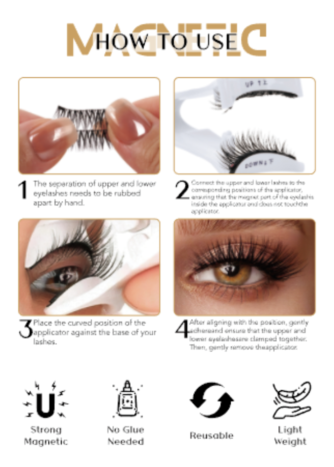 LuxeLashes Magnetic Eyelashes without Eyeliner Reusable Magnetic Eyeashes with Applicator No Glue Needed Magnetic Lashes Kit Cat Eye Magnetic Eyelashes Natural Look by LuxeLashes