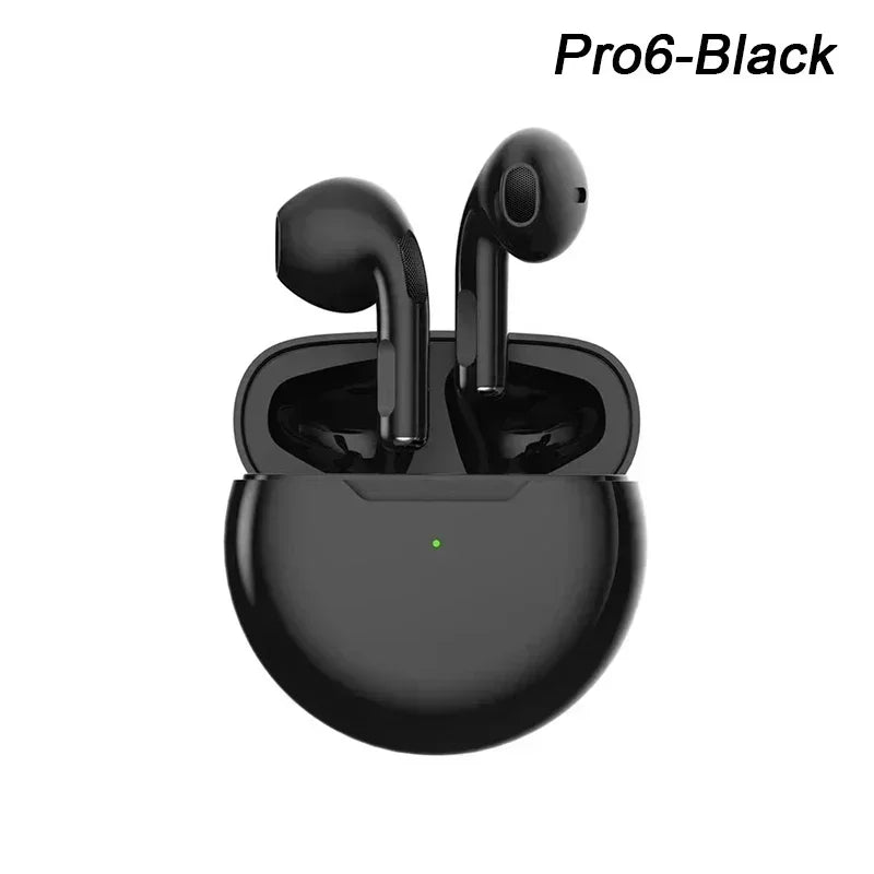 Air Pro 6 TWS Wireless Earbuds – Ultra-Lightweight Bluetooth 5.3 Mini Headset with Mic & Charging Case