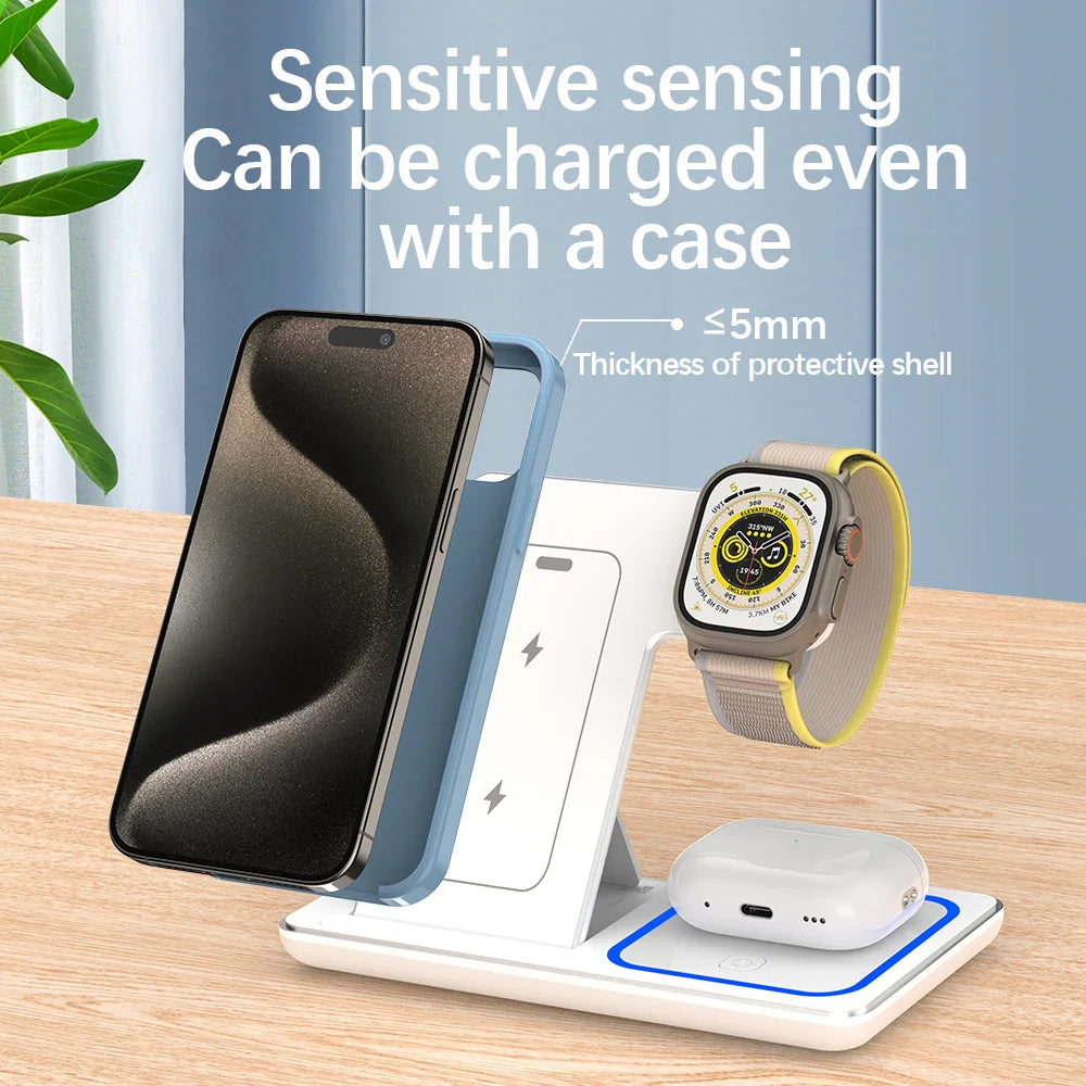 Fast Charging Station for iPhone 15/14/13/12, Apple Watch, and AirPods Pro
