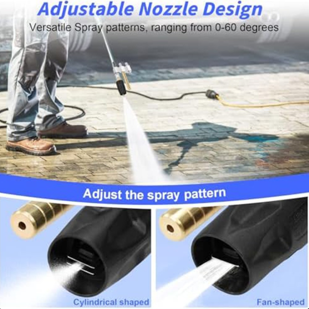 M5 3 in 1 Nozzle with Quick Connect and Adjustable Downstream Soft Wash Stainless Steel