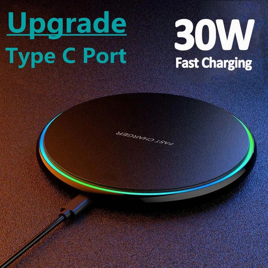 30W Wireless Charger for Fast Induction Charging of Smartphones
