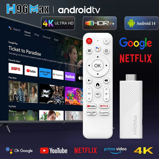 2024 H96 MAX H313 Mini TV Stick - Android 14, 2GB RAM, 16GB Storage, WiFi 6, 4K HD"