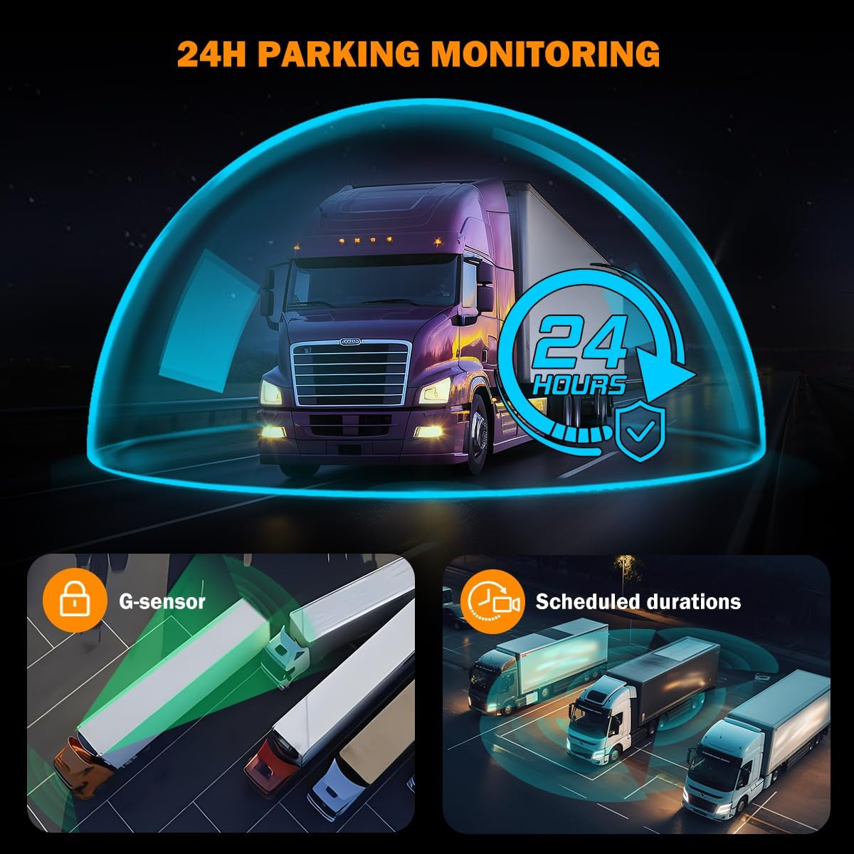 H7 4CH Truck Dash Camera 360 DVR Dash Cam Security Camera System Vehicle Backup Cameras 1080P Front Rear Side View 7.0'' Monitor W/Gps IR Night Vision for RV Semi Truck Trailer Tractor TRUCK DRIVER