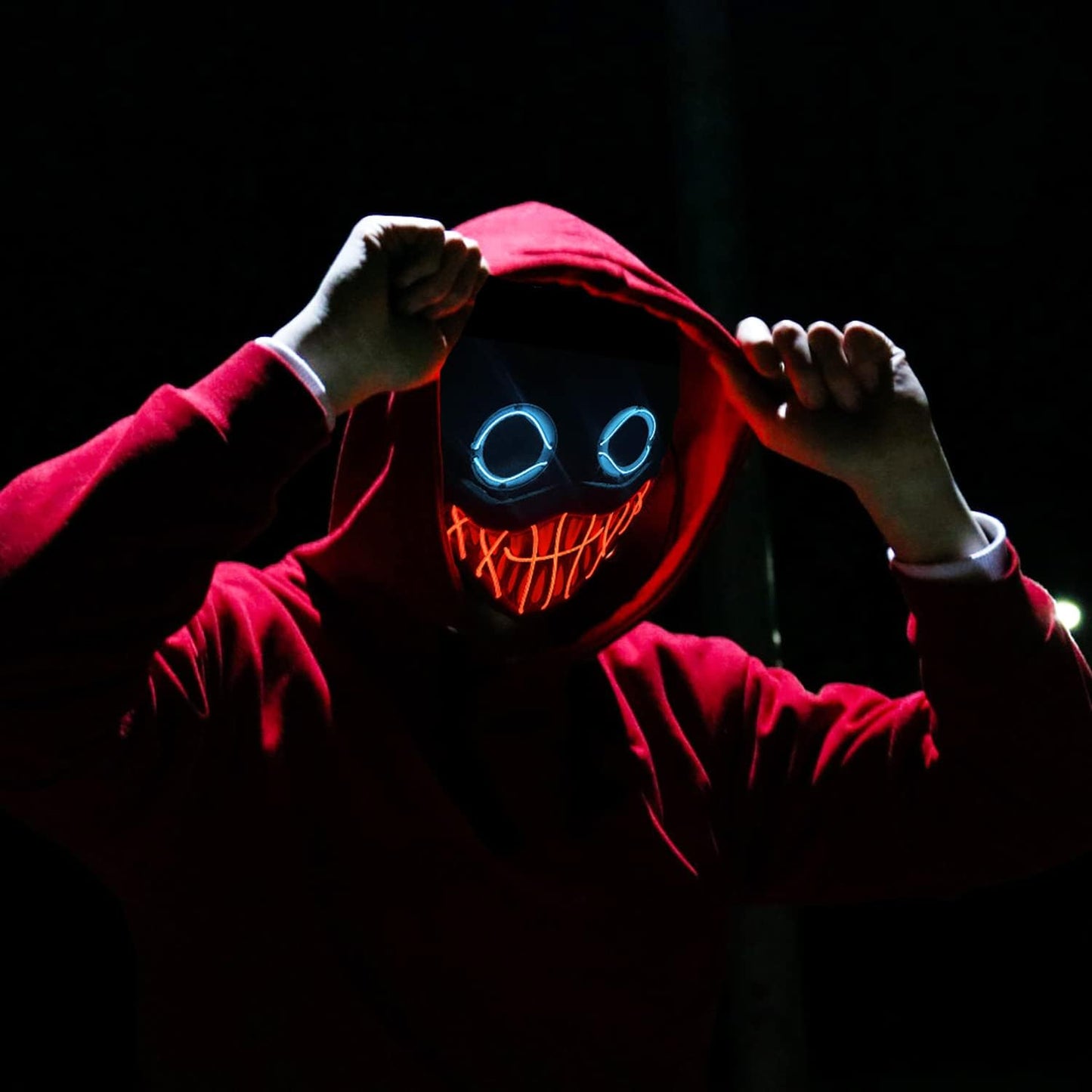 Halloween 2022 New Scary Mask LED Lighting Mask for Festive Cosplay Halloween Costume Masquerade Party, Carnival, Gift