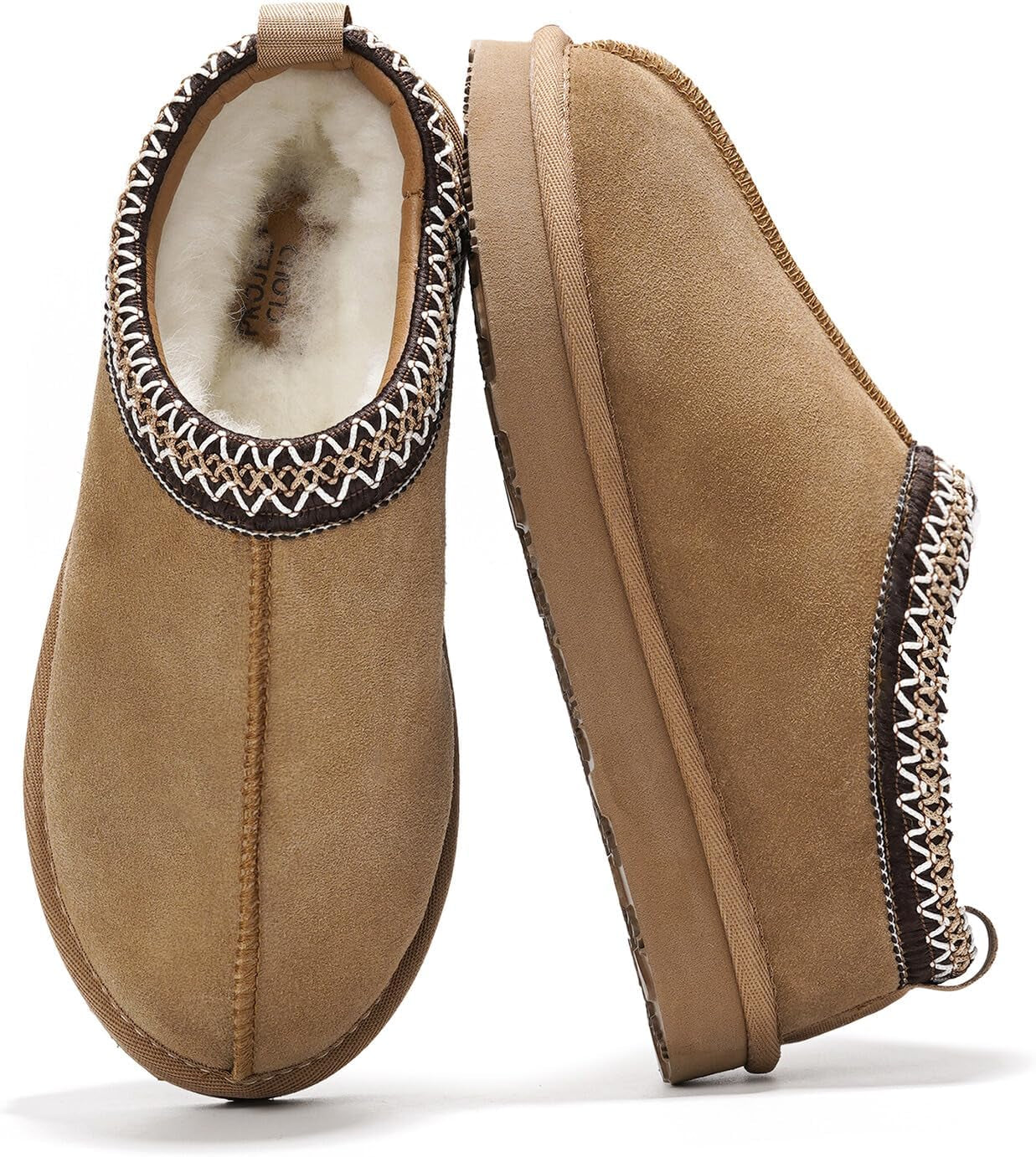 Slippers for Women Genuine Australian Sheepskin & Real Shearling Fur Women'S Slippers - Memory Foam Womens Slippers - Fuzzy Slippers Gifts for Women Footwear (Nerita, Chstnt, 6)