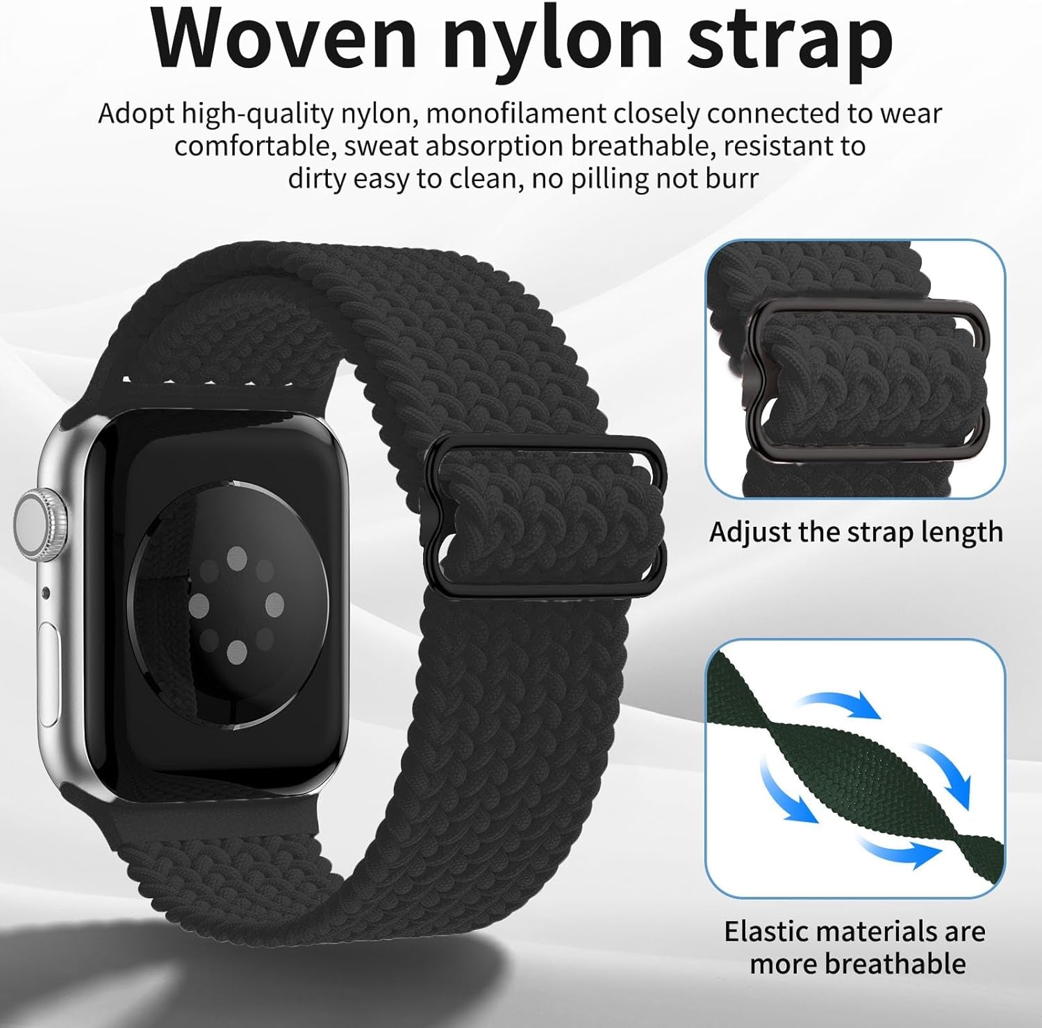 Band Compatible with Apple Watch 38Mm 40Mm 41Mm,Nylon Sport Strap for Iwatch Series Ultra 9/8/7/6/5/4/3/2/1 SE 03