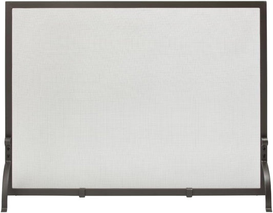 , S-1156, Medium Single Panel Olde World Iron Finish Fireplace Screen