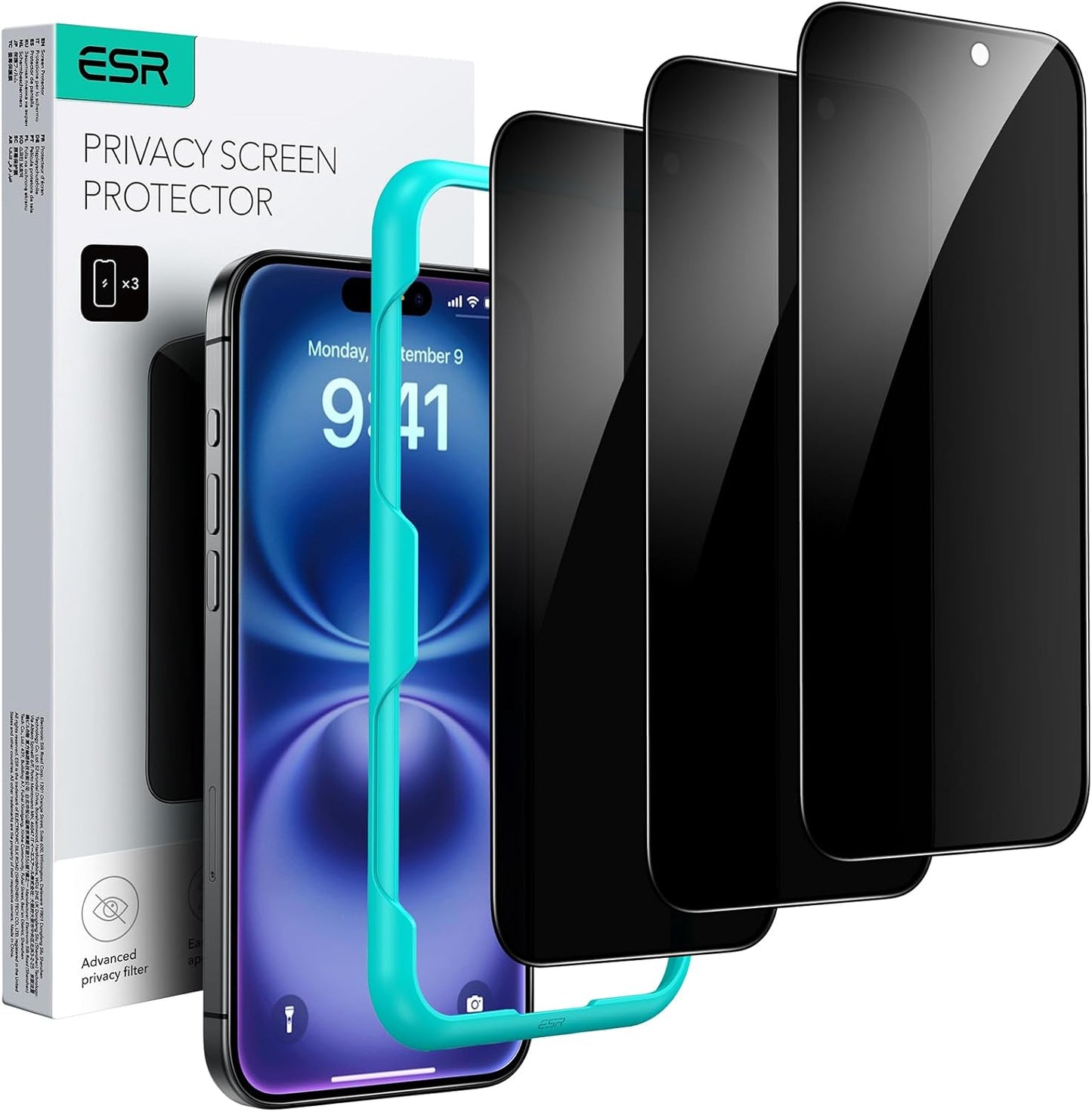 3 Pack for Iphone 16E/ Iphone SE 4/ Iphone 14/ Iphone 13/ Iphone 13 Pro Screen Protector, [9H Hardness] [Military Grade Shatterproof] Tempered Glass Film with Easy Installation Tool